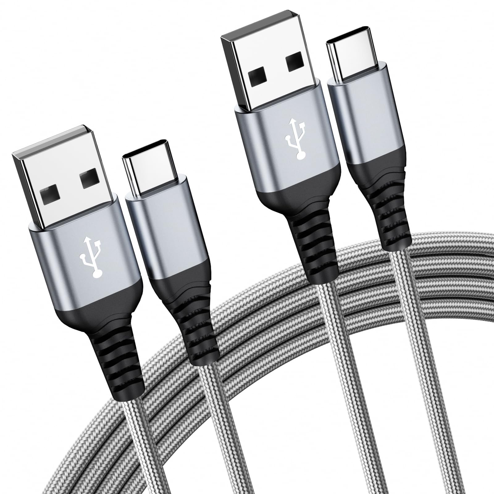 Premium 2-Pack 6FT USB C Fast Charger Cable - Durable Nylon Braided USB to Type C Charging Cord for iPhone 16/15 Pro, Samsung Galaxy S24/S23, Pixel 8/7/6, iPad | Fast Charging & Data Sync | Perfect for Home, Office & Travel