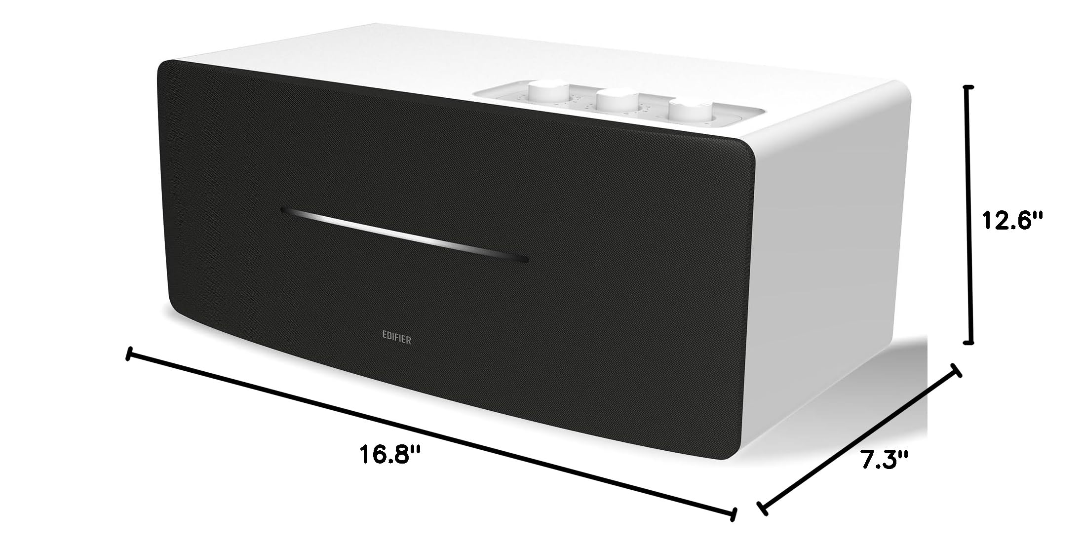 Edifier D12 Bluetooth 5.0 Computer Speakers - 70W RMS Wireless Stereo Desktop Speakers with Subwoofer Line Out, RCA & Aux Input for PC, Laptop, Monitor - Perfect for Home Office, Gaming & Music (White)