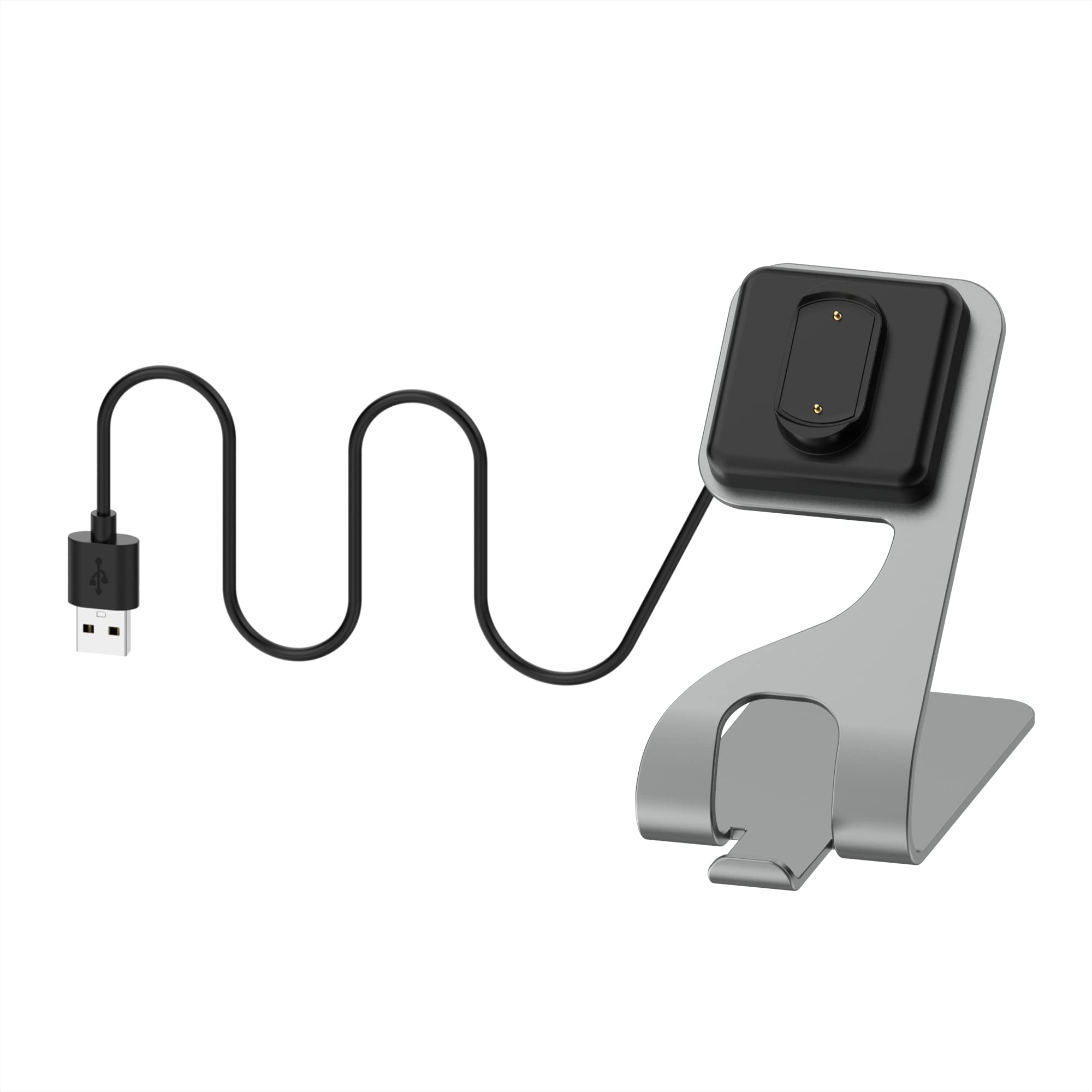 ECSEM Magnetic Charging Stand for Amazfit GTS 3/GTR 3 Pro - 3.3ft USB Cable Portable Charger Dock (Gray) | Perfect for Home, Office & Travel Charging