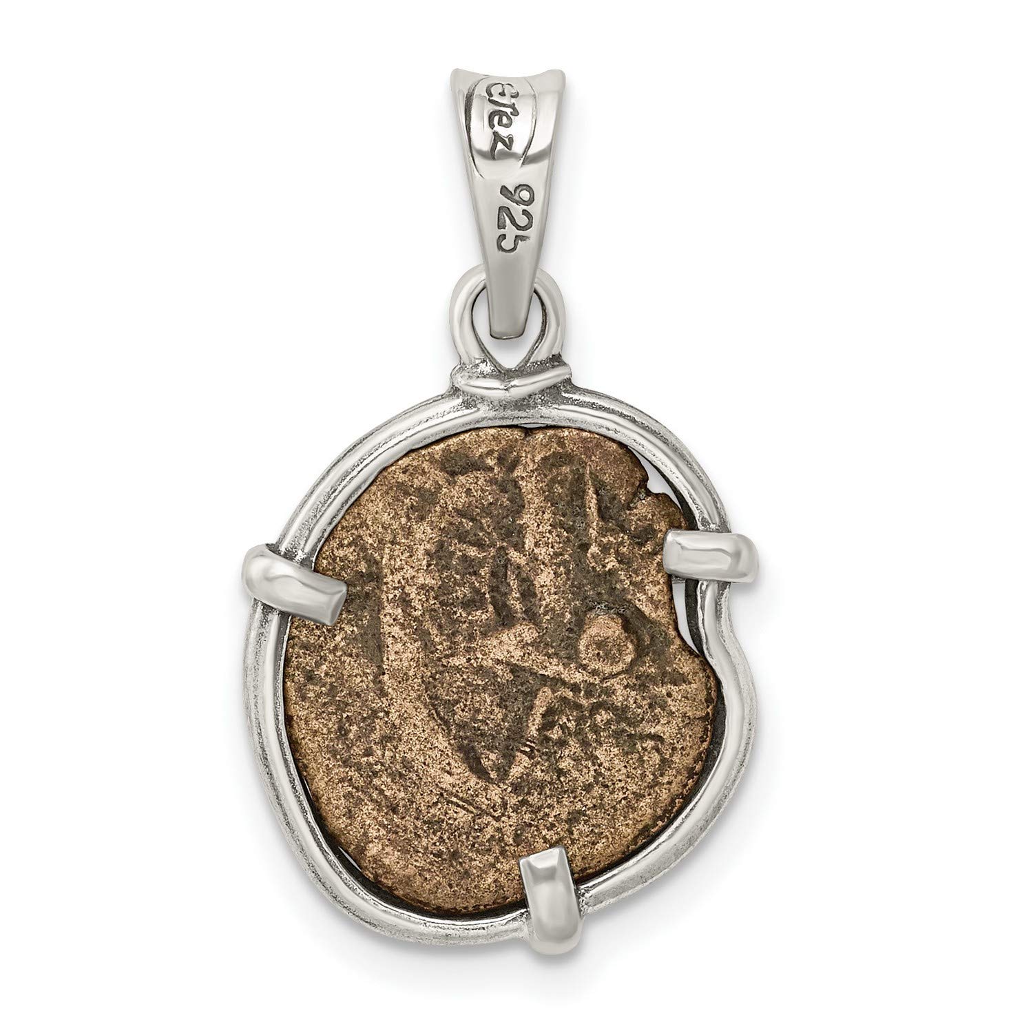 Antiqued Sterling Silver Widow's Mite Coin Pendant - Biblical Jewelry for Women, Men & Collectors - Perfect for Gifts, Faith-Based Fashion & Historical Replicas