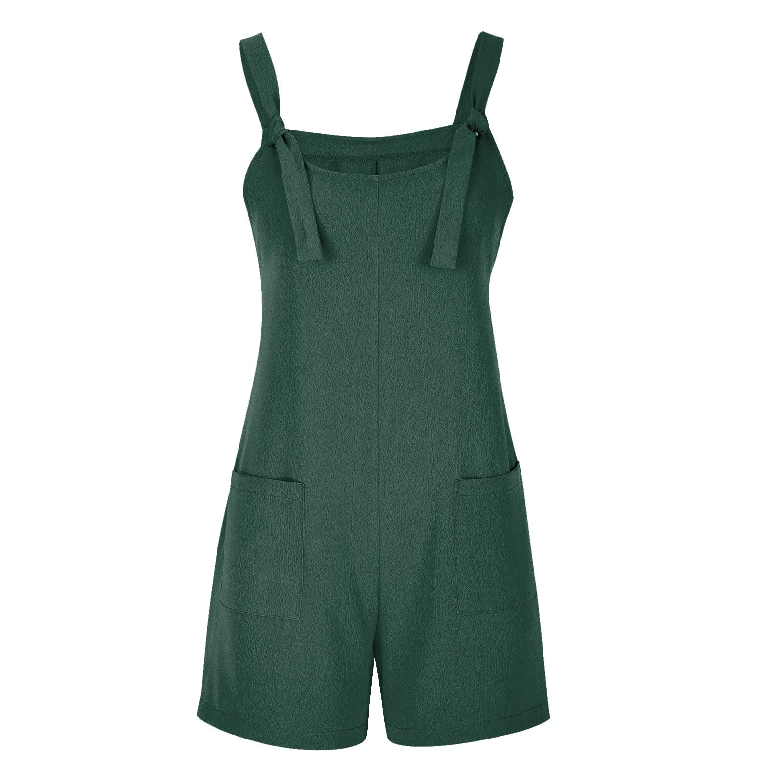Women's Linen Romper Jumpsuit with Pockets - Summer Beach & Maternity Wear