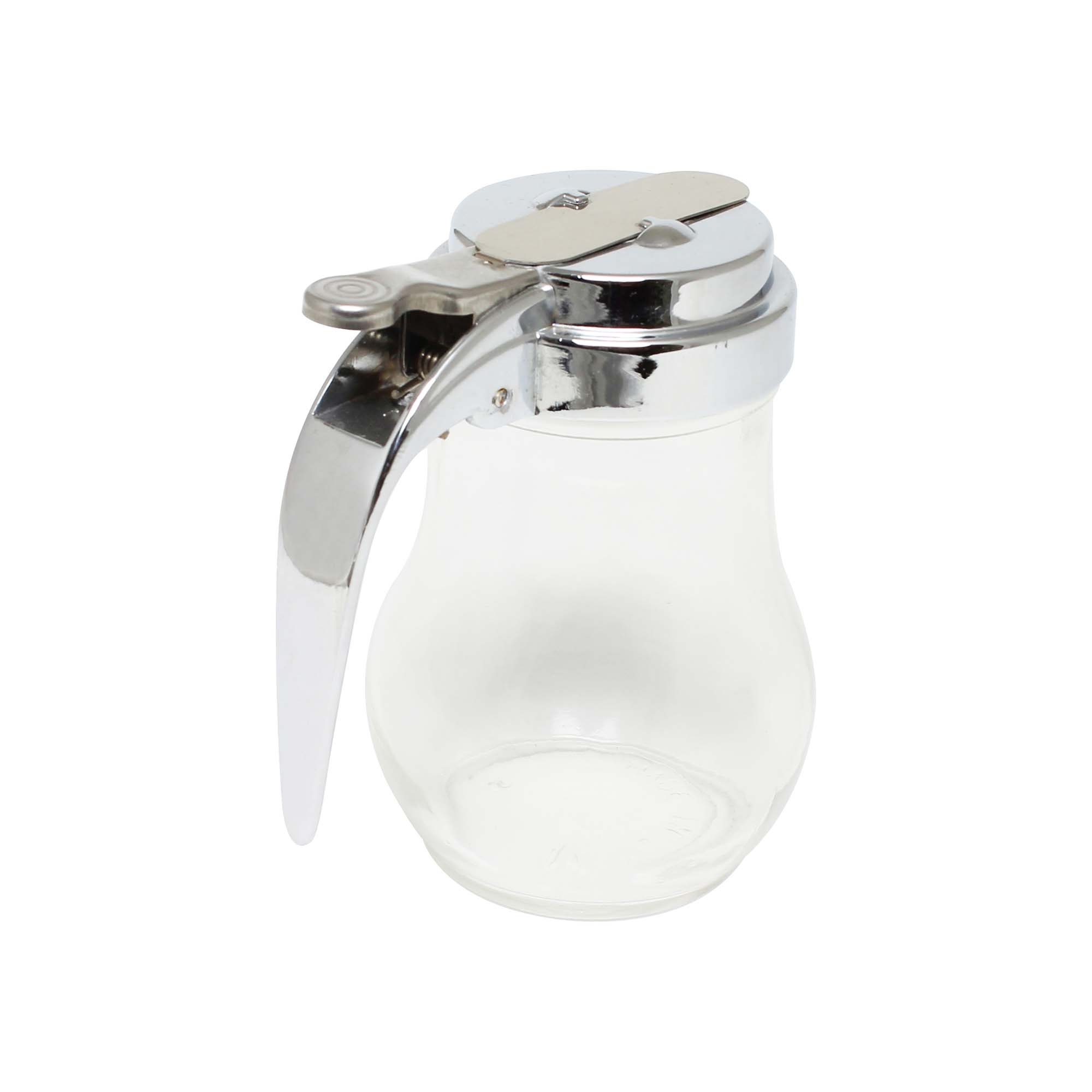 Thunder Group 6 Oz. Glass Syrup Dispenser for Coffee, Tea & Cocktails - Premium Clear Glass Bottle with Stainless Steel Spout (GLTWSY006) - Perfect for Home Bars, Cafes & Restaurants