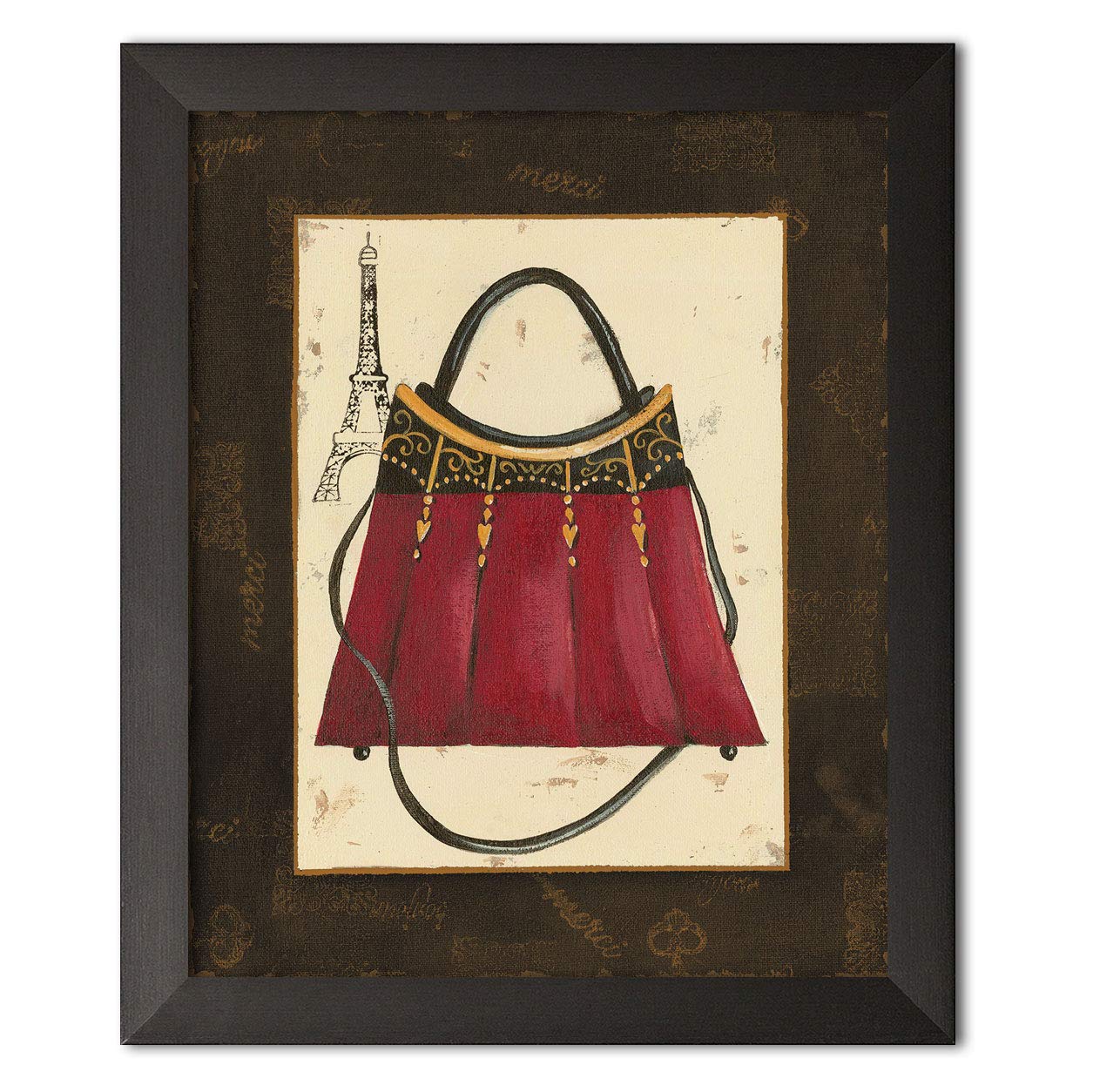 Stylish Framed Fashion Purse - Durable Paris-Inspired Classic Handbag in Modern French Red (8x10) | Perfect for Evening Events, Date Nights & Luxury Gift Giving