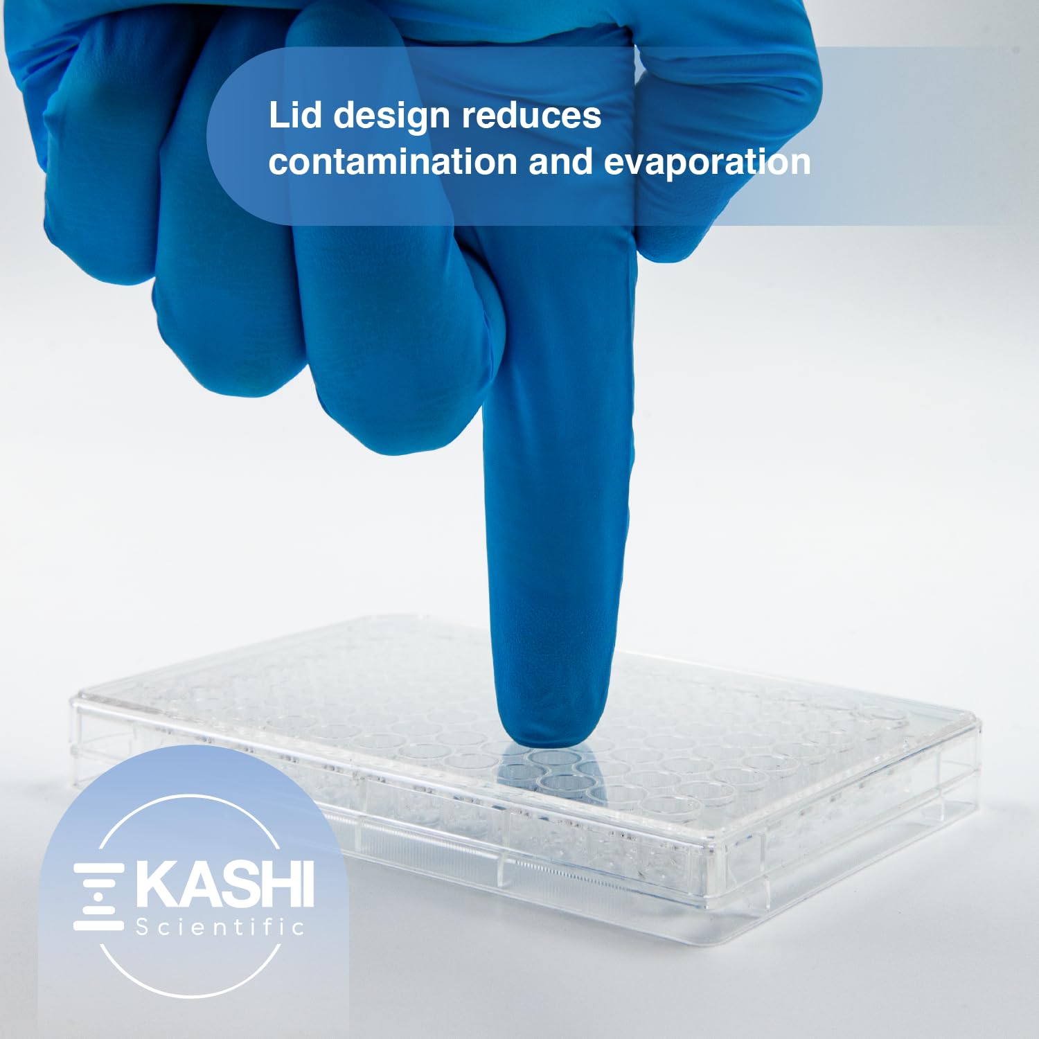 96-Well Polystyrene U-Bottom Microplate - Clear Sterile 96 Well Plates with Lids (Pack of 100) | Ideal for ELISA, Cell Culture & Laboratory Research - Kashi Scientific