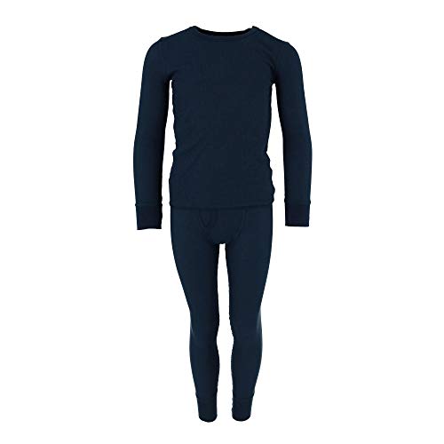 Fruit of the Loom Boys' Thermal Underwear Set - Waffle Knit Insulated Top & Bottom in Blue | Warm Winter Base Layer for Kids