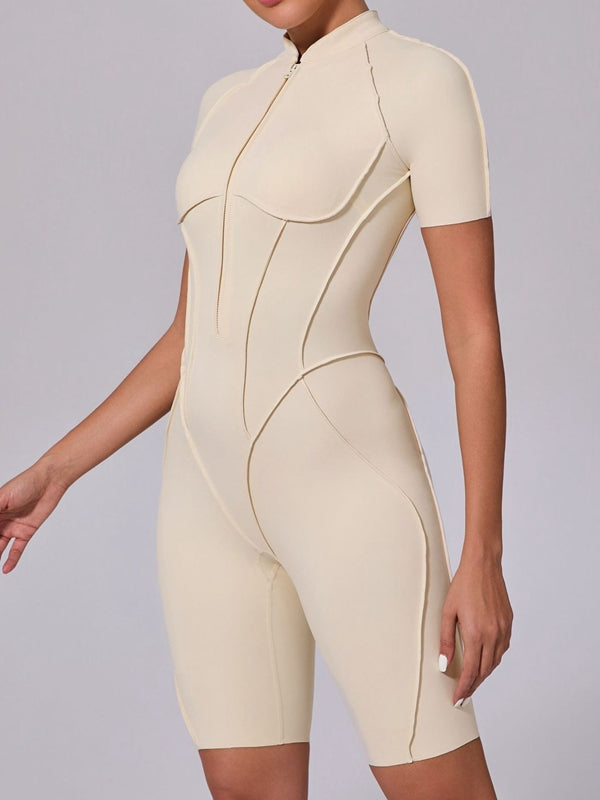 ZASUWA Women's Sexy Backless Zipper Scrunch Bum Jumpsuit - Stretchy Bodycon Romper for Clubwear, Night Out & Date Night