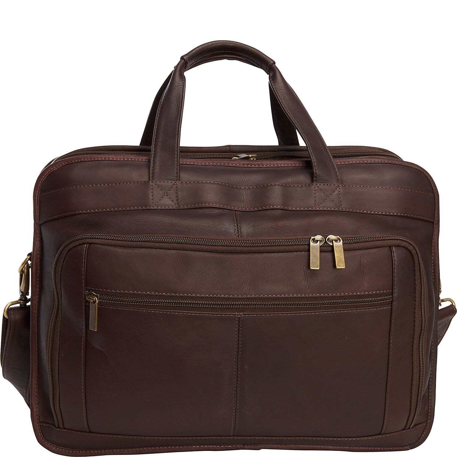 Premium Leather Oversized Laptop Briefcase for Women - 17.25