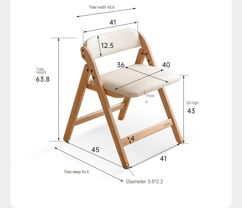 Premium Oak Solid Wood Folding Chair - Organic, Durable & Portable - Perfect for Camping, Picnics, Beach, Patio & Indoor Use