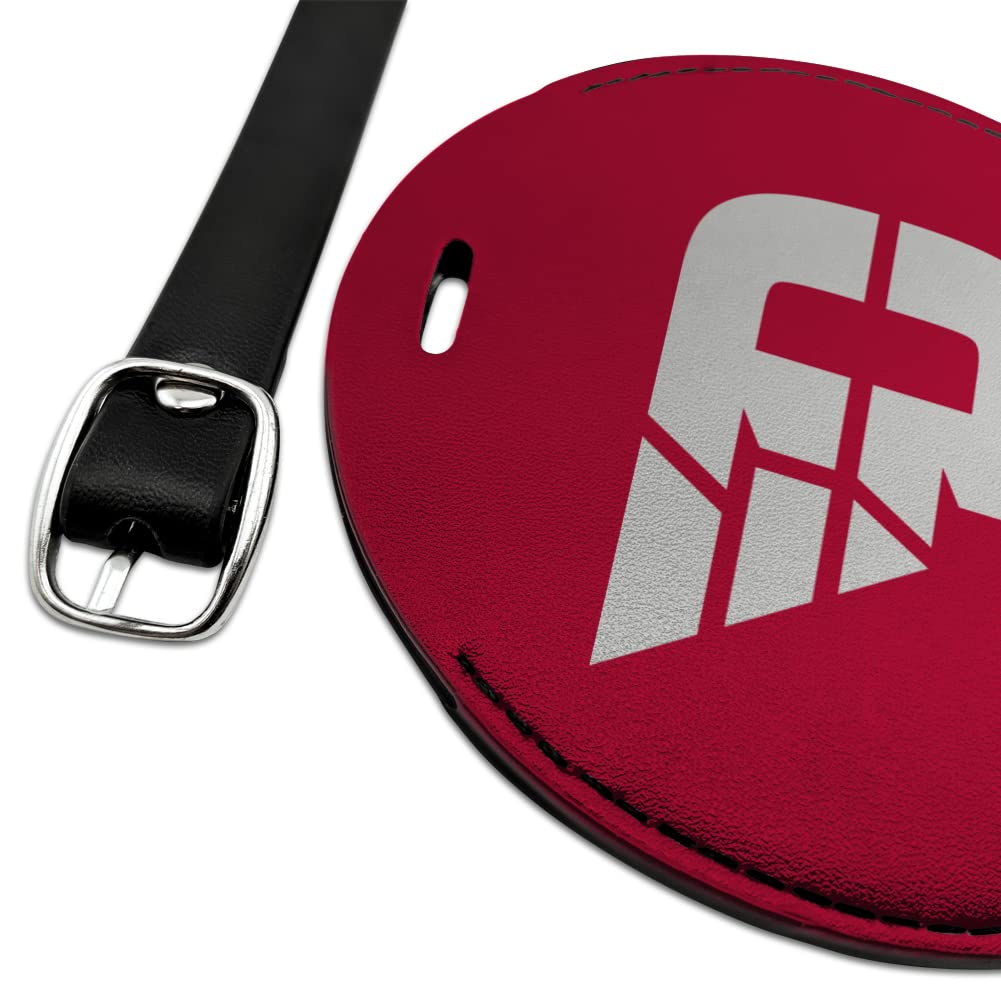University of Dayton Flyers Logo Round Leather Luggage Tag - Personalized Carry-On ID Tag for Travel, Suitcase & Backpack Identification - Perfect for Alumni, Students & Fans