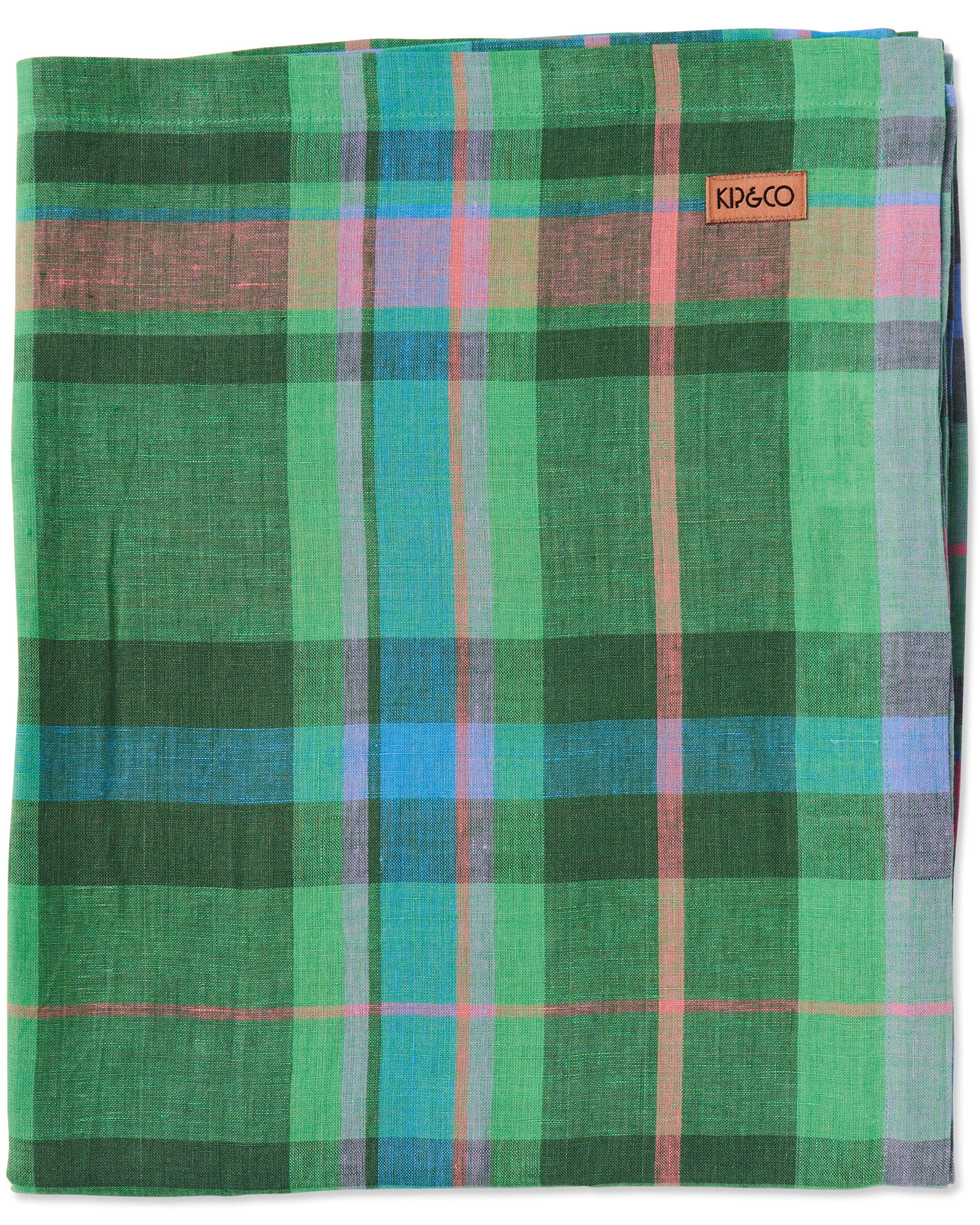 Jewel Of The Nile Tartan Linen Tablecloth - Elegant Egyptian-Inspired Checkered Table Cover for Dining, Parties & Home Decor