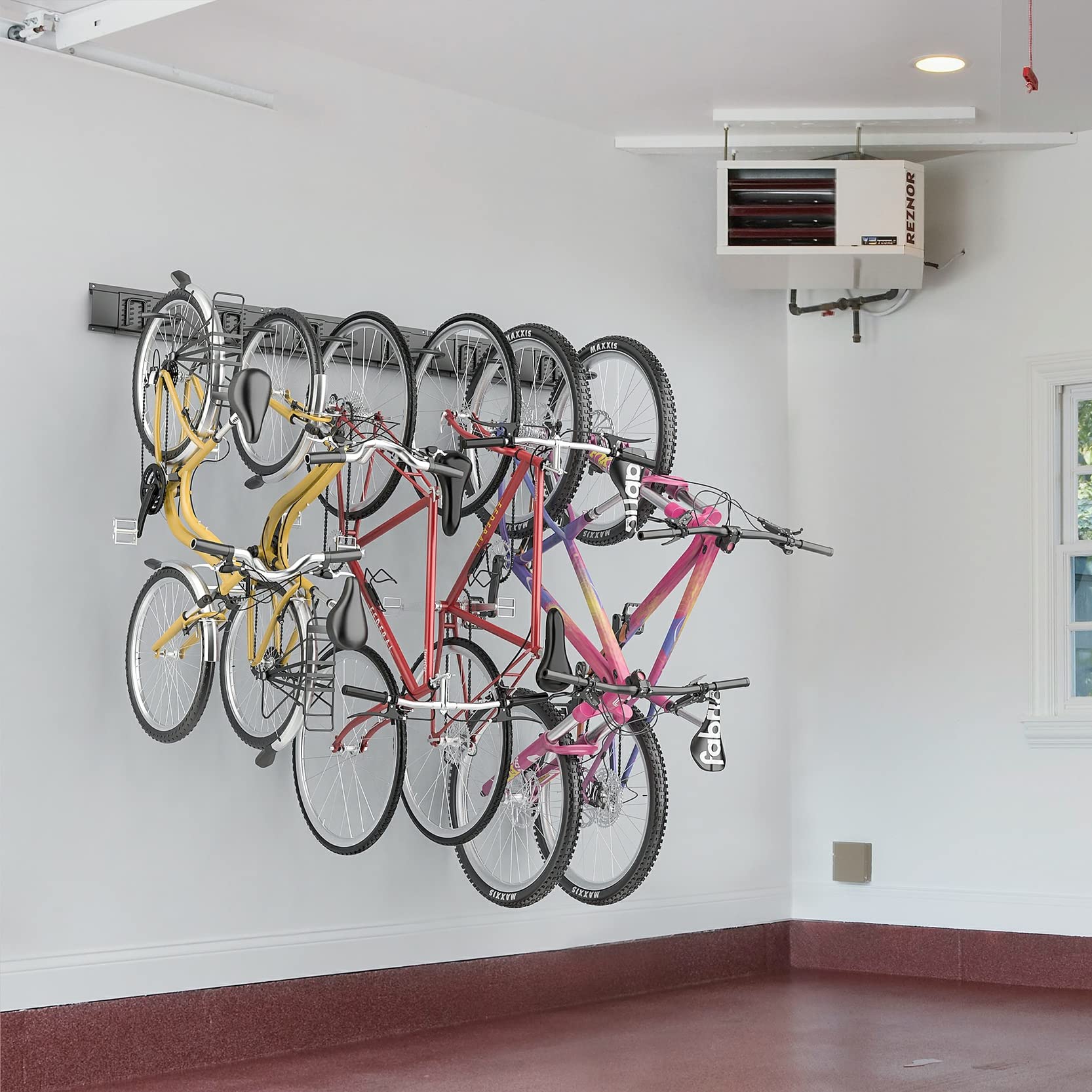 Vertical Bike Hooks for Garage Wall - Heavy Duty 6 Bike Storage Rack Saves Space, Holds Up to 300 lbs (Pack of 3) - Perfect for Organizing Bikes in Small Spaces & Garages