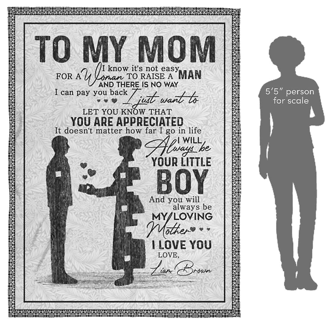 Personalized Fleece Blanket for Mom - Custom Mothers Day Gift from Daughter & Son with Kids Names - 'To My Mom We Love You' - Worlds Greatest Mom Throw - 60