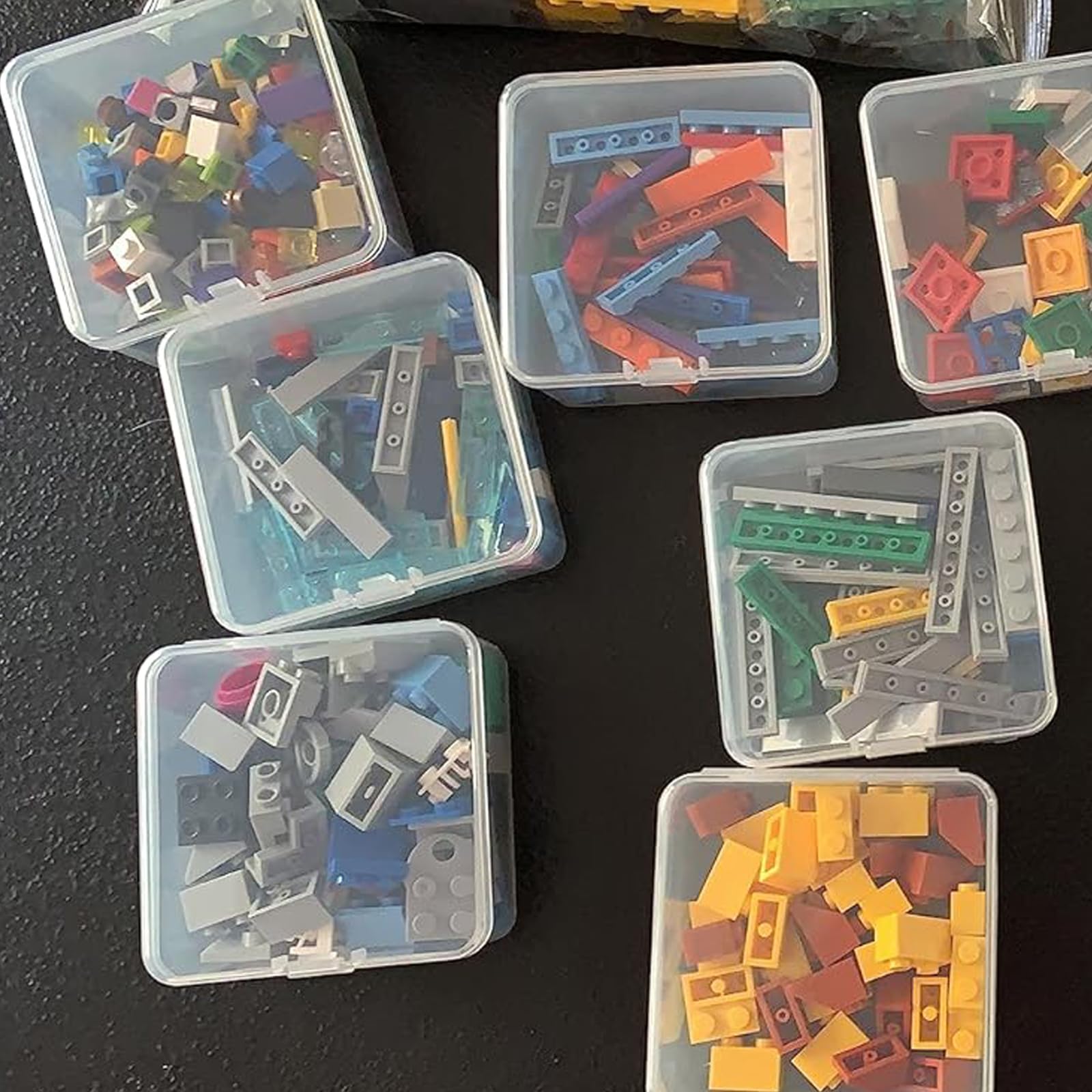 17-Piece Clear Plastic Storage Box Set with Hinged Lids - 2.95
