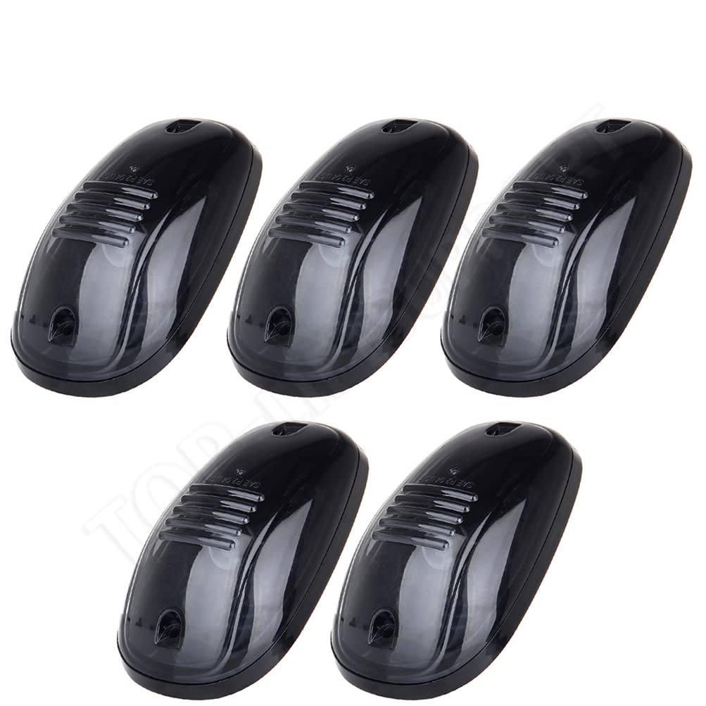 CCIYU 5x LED Smoke Cab Roof Marker Lights Assembly - Compatible with 2003-2016 Dodge Ram 1500/2500/3500 - Clearance & Running Lights for Truck Roof - Durable Waterproof Design for Off-Road & Night Driving