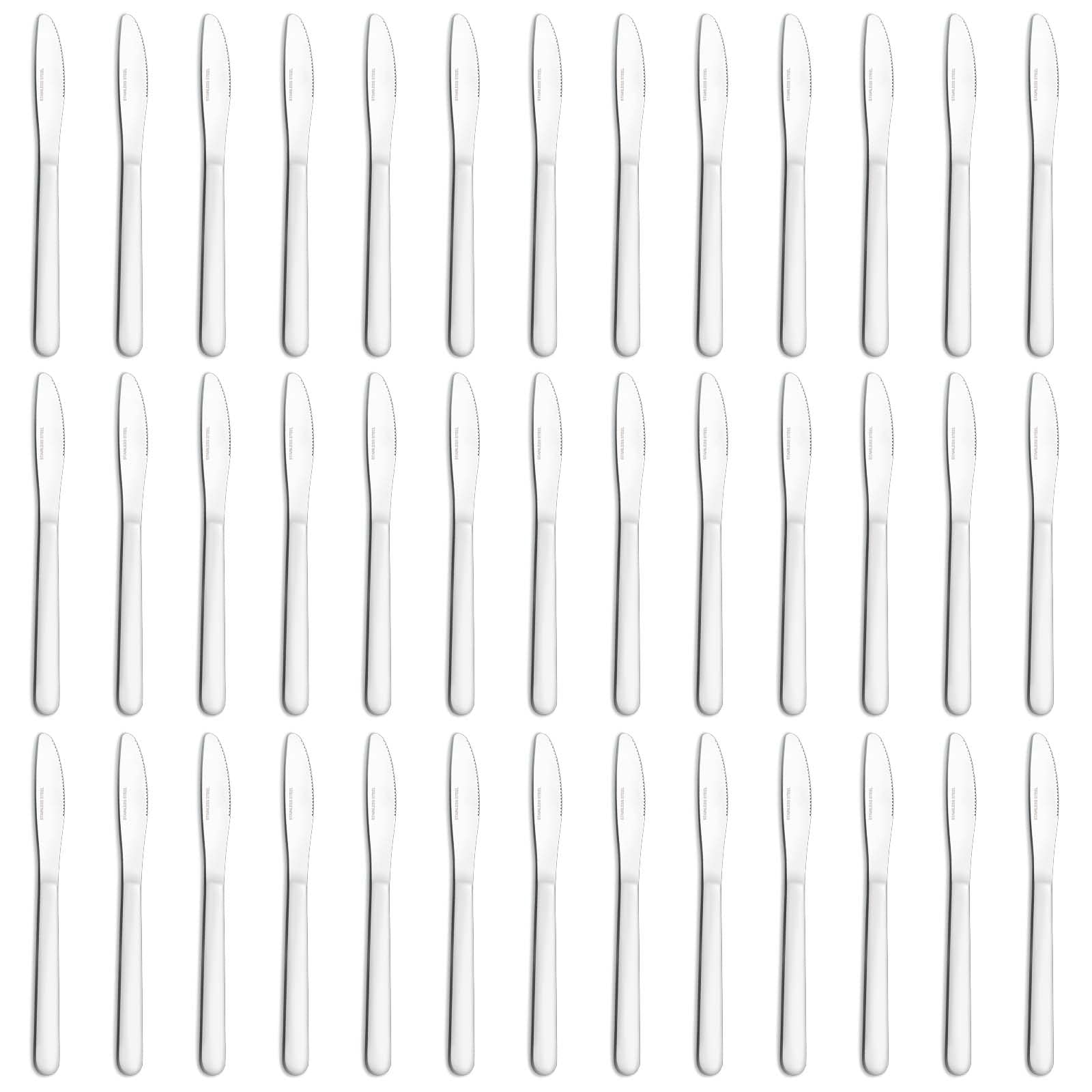 36-Piece Stainless Steel Dinner Knives Set - 8.1 Inch Mirror Polished Butter Knives for Restaurant & Home Use - Dishwasher Safe Food Grade Silverware - Perfect for Dining, Parties & Everyday Meals
