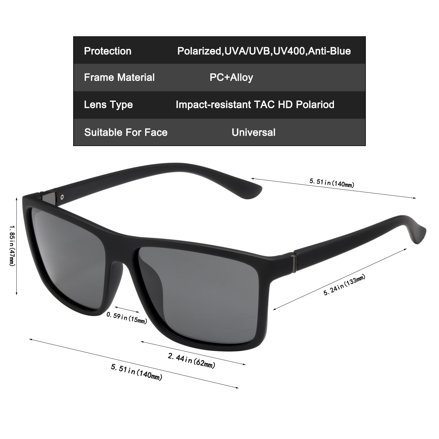NIEEPA Men's Polarized Sports Sunglasses UV Protection Square Frame NP1007 - Perfect for Running, Cycling & Outdoor Activities