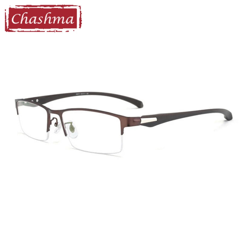 Men's Semi Full Rim Square TR90 Alloy Eyeglasses Frame 66071/85 - Lightweight & Durable for Work, Reading & Everyday Use