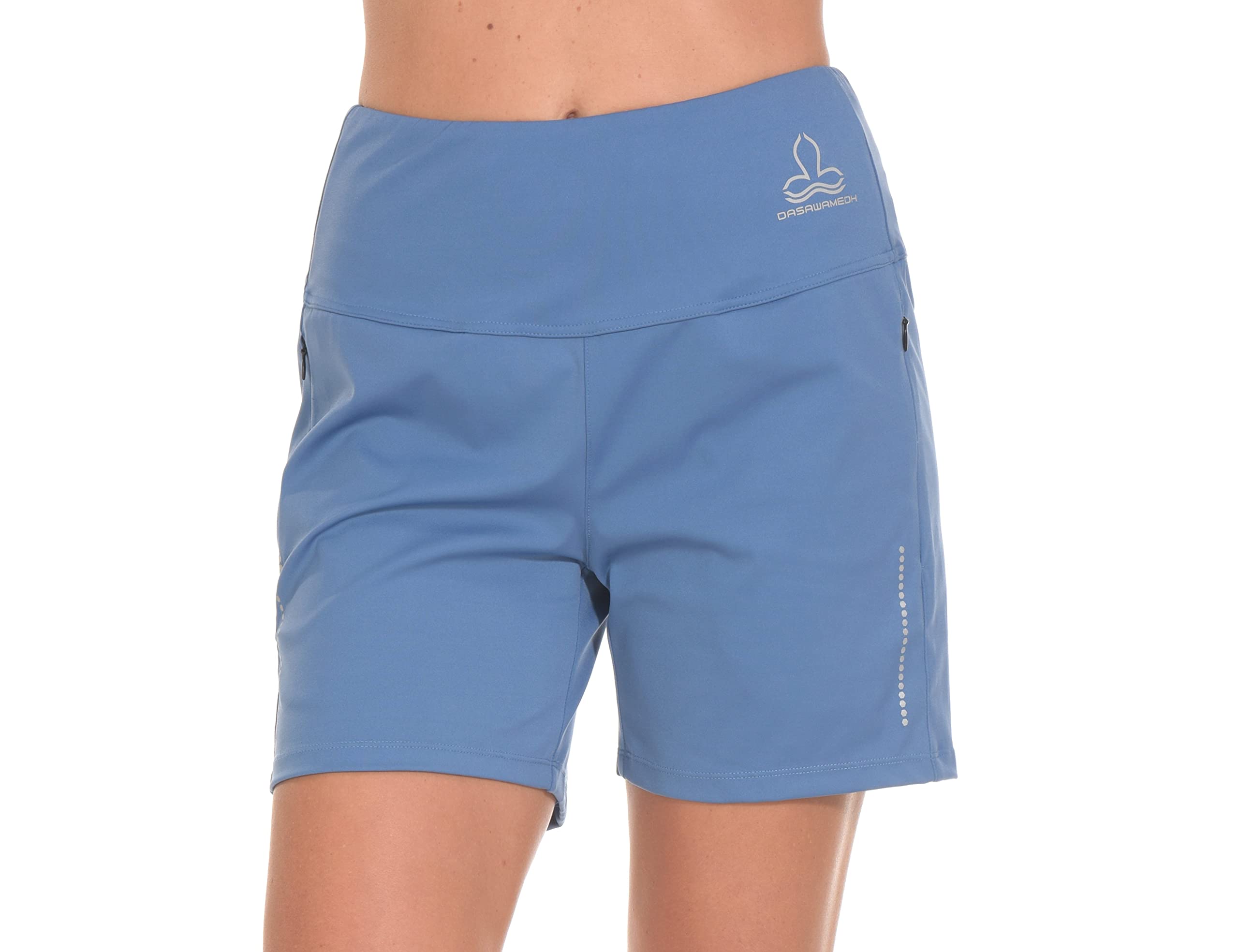 Dasawamedh Women's 5 Inch High Waisted Workout Shorts with Pockets - Yoga, Running, Gym & Athletic Training - Perfect for Fitness, Lounge & Summer Activities