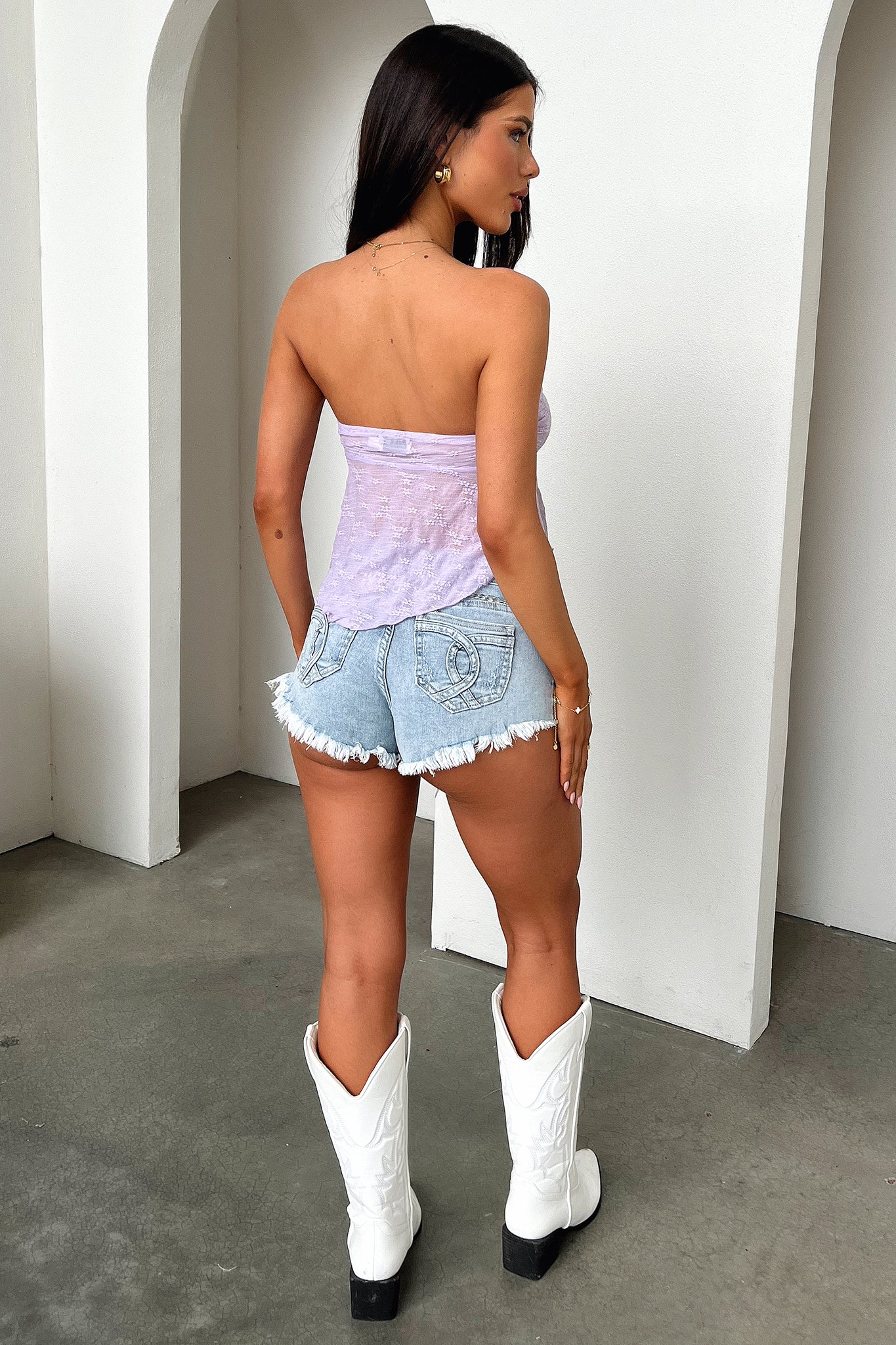 Alfonzo Crop Top - Soft Lilac Women's Fashion Blouse for Casual Wear & Summer Outfits | Perfect for Parties, Dates & Everyday Style
