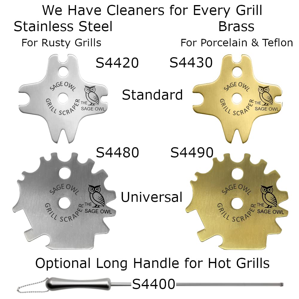 Premium Bristle-Free Brass BBQ Grill Scraper with 21.5
