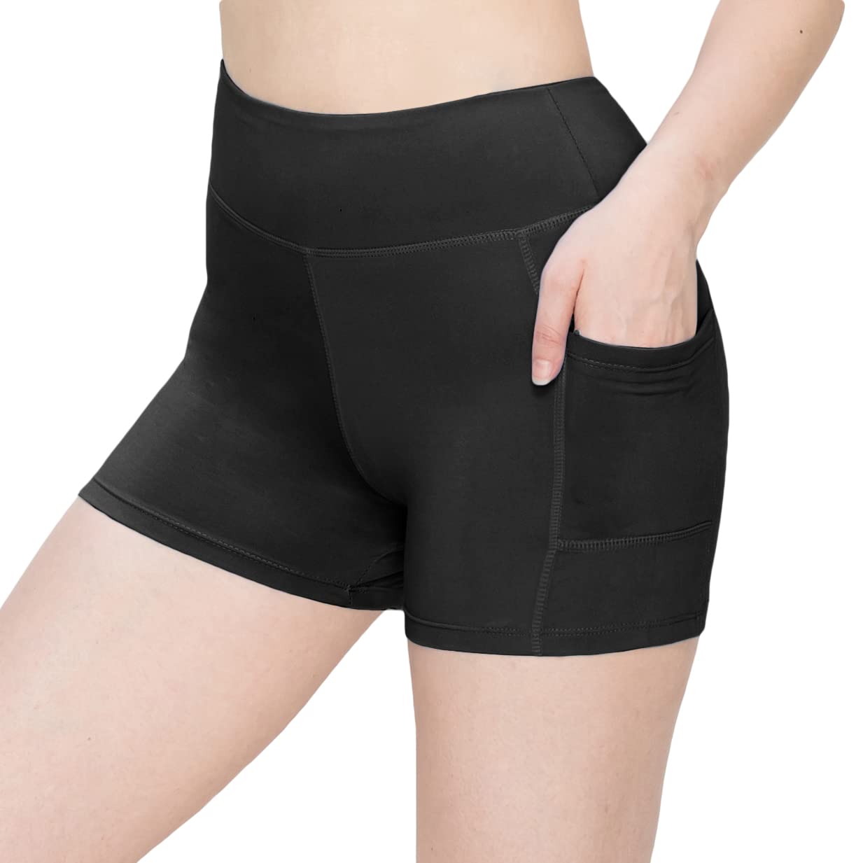 ALWAYS 2 Pack Women's Biker Shorts - Buttery Soft High Waist Yoga Shorts with Pockets | Perfect for Workout, Running, Cycling & Lounge Wear