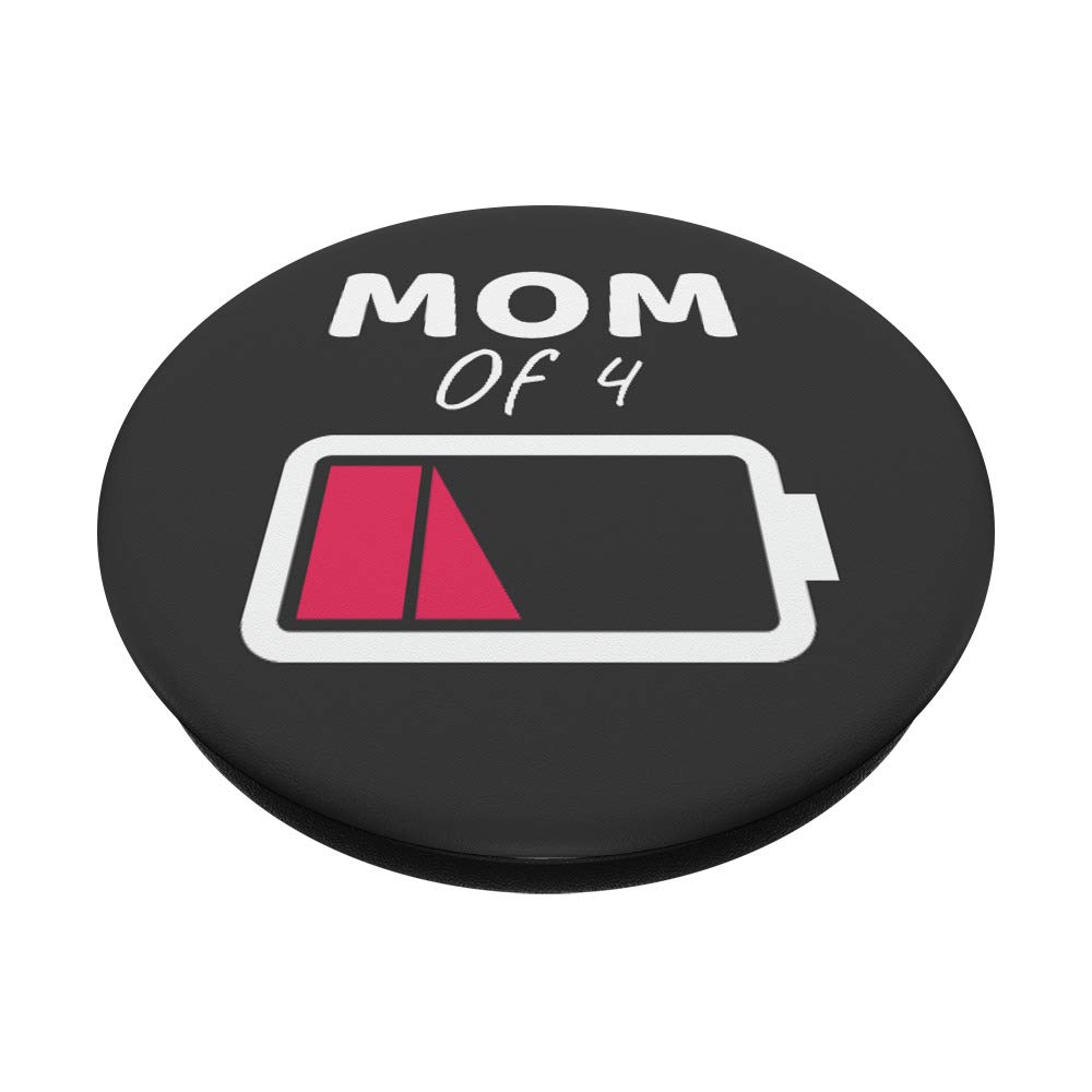 Best Mom of 4 Boys Gift - Swappable PopGrip Phone Grip for iPhone & Android - Perfect Mother's Day Present for Tired Moms | Use for Phone Stand, Selfies & Daily Protection