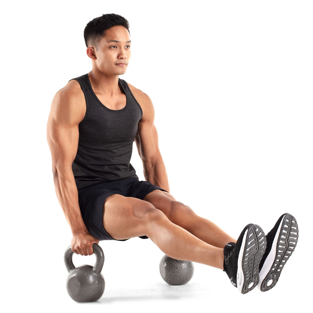 Weider 35lb Cast Iron Kettlebell with Hammertone Finish - Single Dumbbell for Strength Training, CrossFit, and Home Gym Workouts