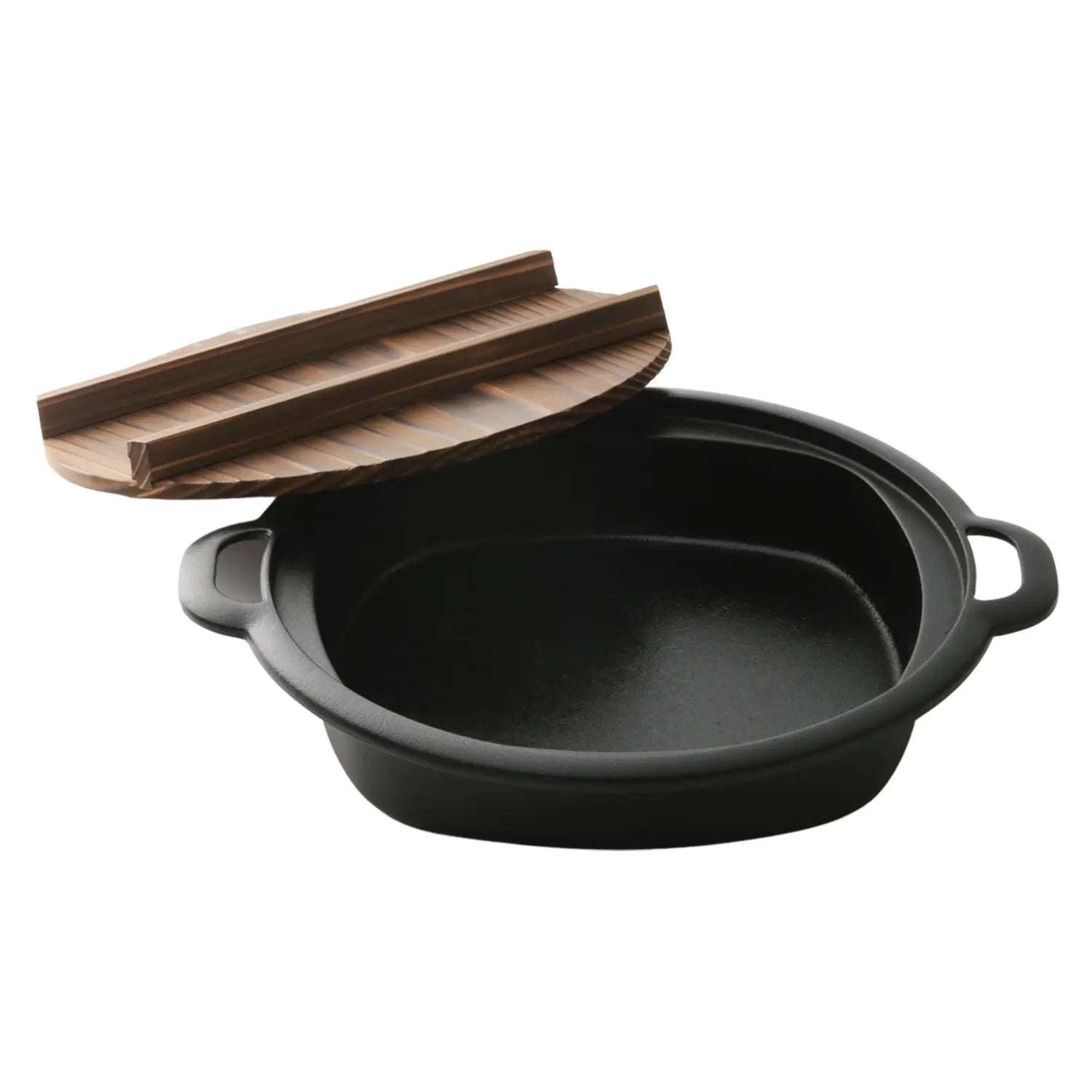 Premium Iwachu Nambu Cast Iron Sukiyaki & Gyoza Pan with Wooden Lid - Authentic Japanese Cookware for Hot Pot, Dumplings & Tabletop Cooking - Perfect for Home Dining & Entertaining