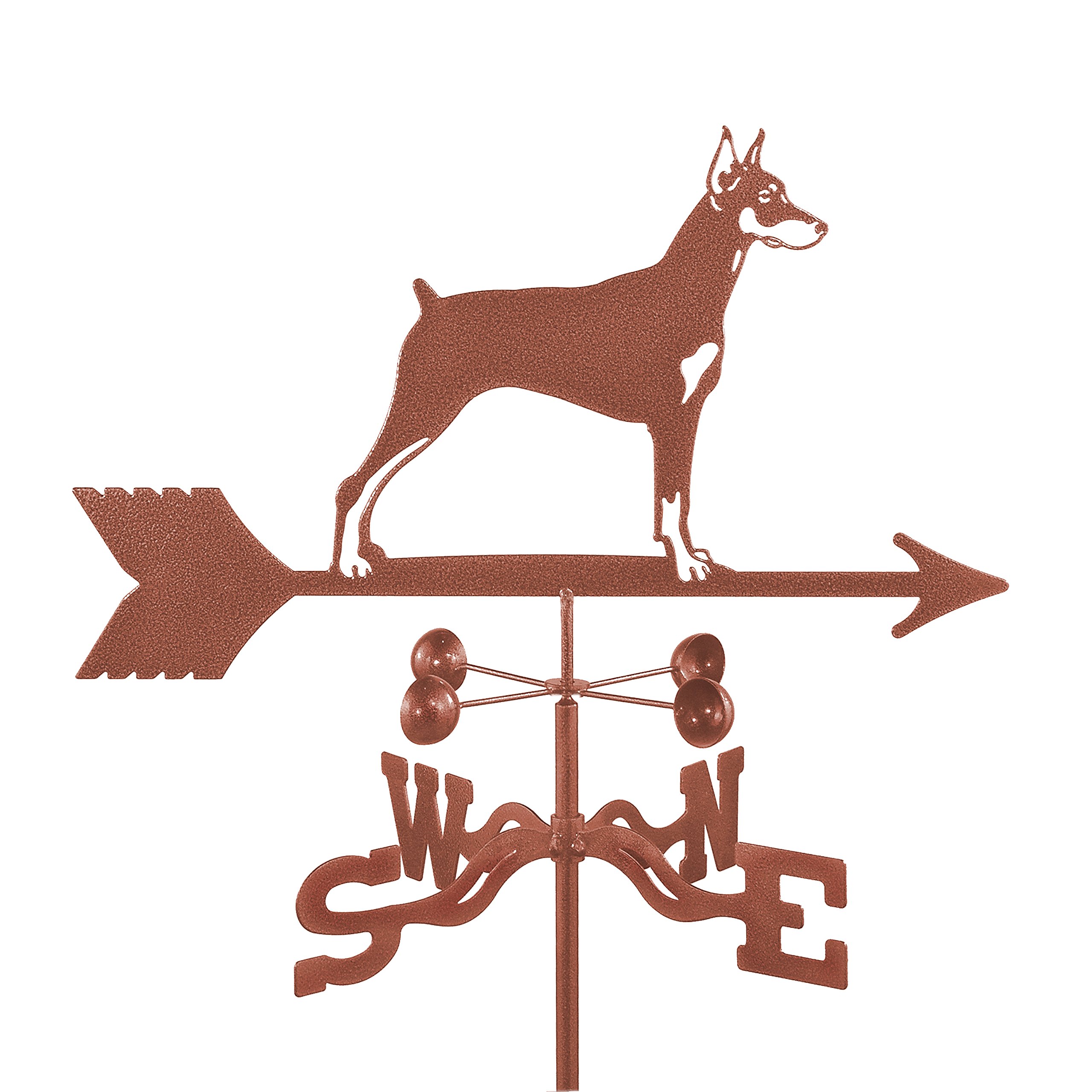 Doberman Dog Rain Gauge Garden Stake Weathervane - Handmade in USA | Outdoor Yard Decor for Dog Lovers & Garden Enthusiasts