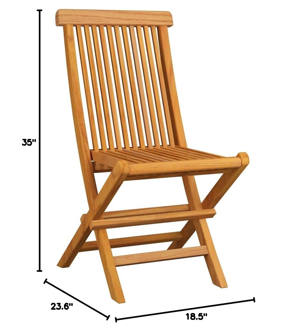 Premium Solid Teak Wood Chairs for Terrace, Patio, Garden & Balcony - Set of 2 with Anthracite Cushions | Durable Outdoor Furniture for Relaxing, Entertaining & Enhancing Your Outdoor Space