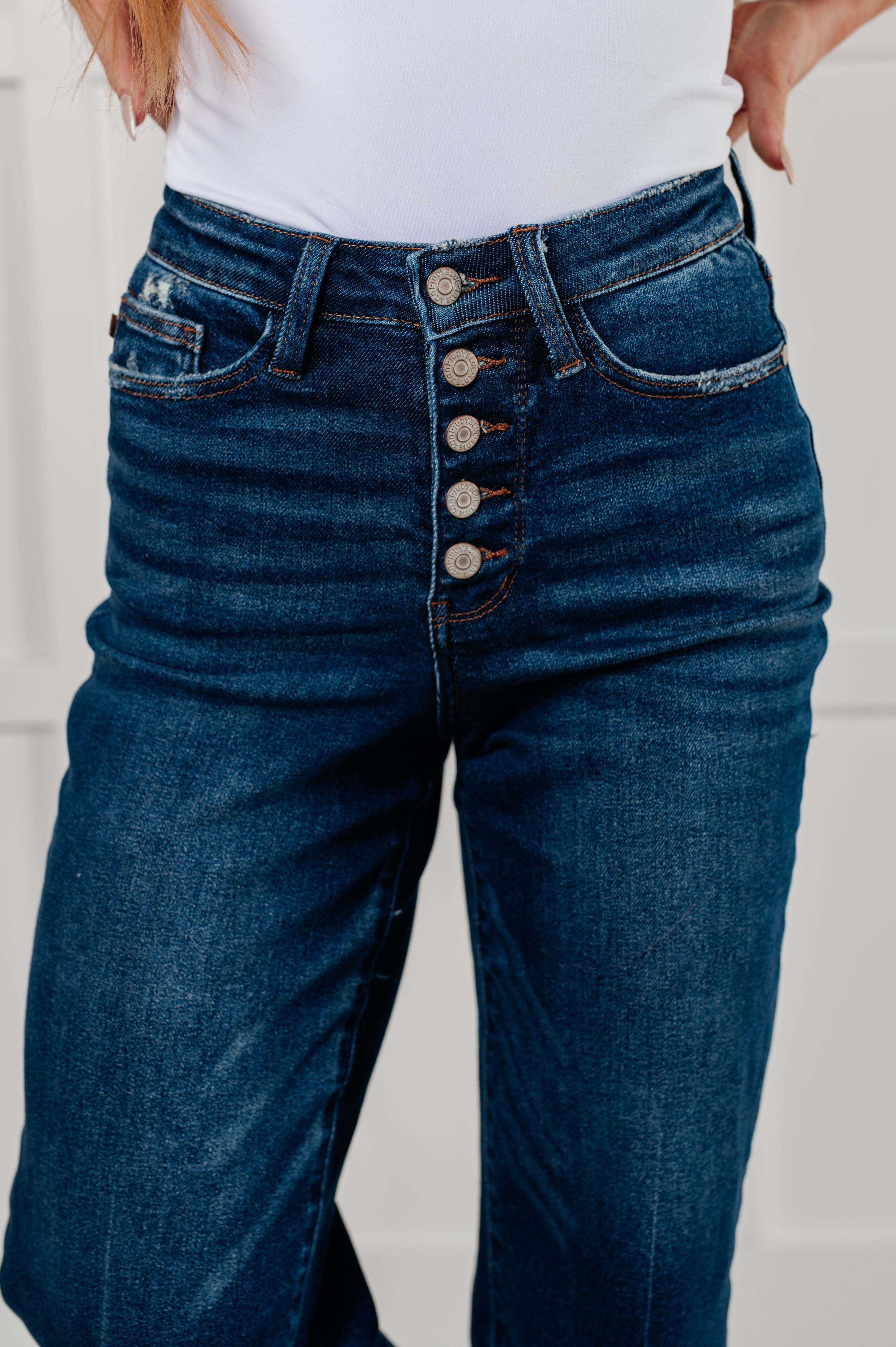 Janice Women's High Rise Button Fly Wide Leg Crop Jeans - Stylish & Comfortable Denim Pants for Casual Outfits, Workwear & Everyday Fashion