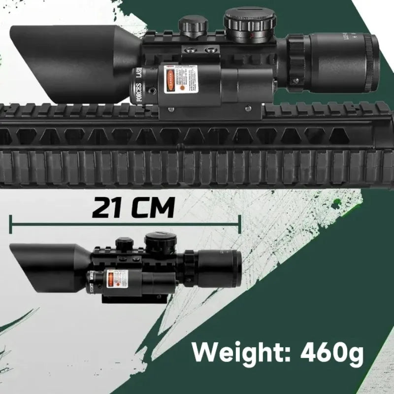 10x42E Hunting Rifle Scope - 3-9x Adjustable Magnification, Sniper Tactical Optics with Reticle Sight - Compatible with 11mm & 20mm Rail Mounts (M9 Model) for Outdoor Shooting & Tactical Missions