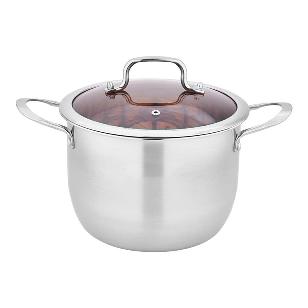 Premium 24cm Stainless Steel Milk Pot with Glass Lid - Non-Stick, Multi-Function Broth & Sauce Pan for Baby Food, Cooking & Kitchen Use - Ideal Gift for Women & Home Chefs (Perfect for Simmering, Steaming & Preparing Nutritious Meals)