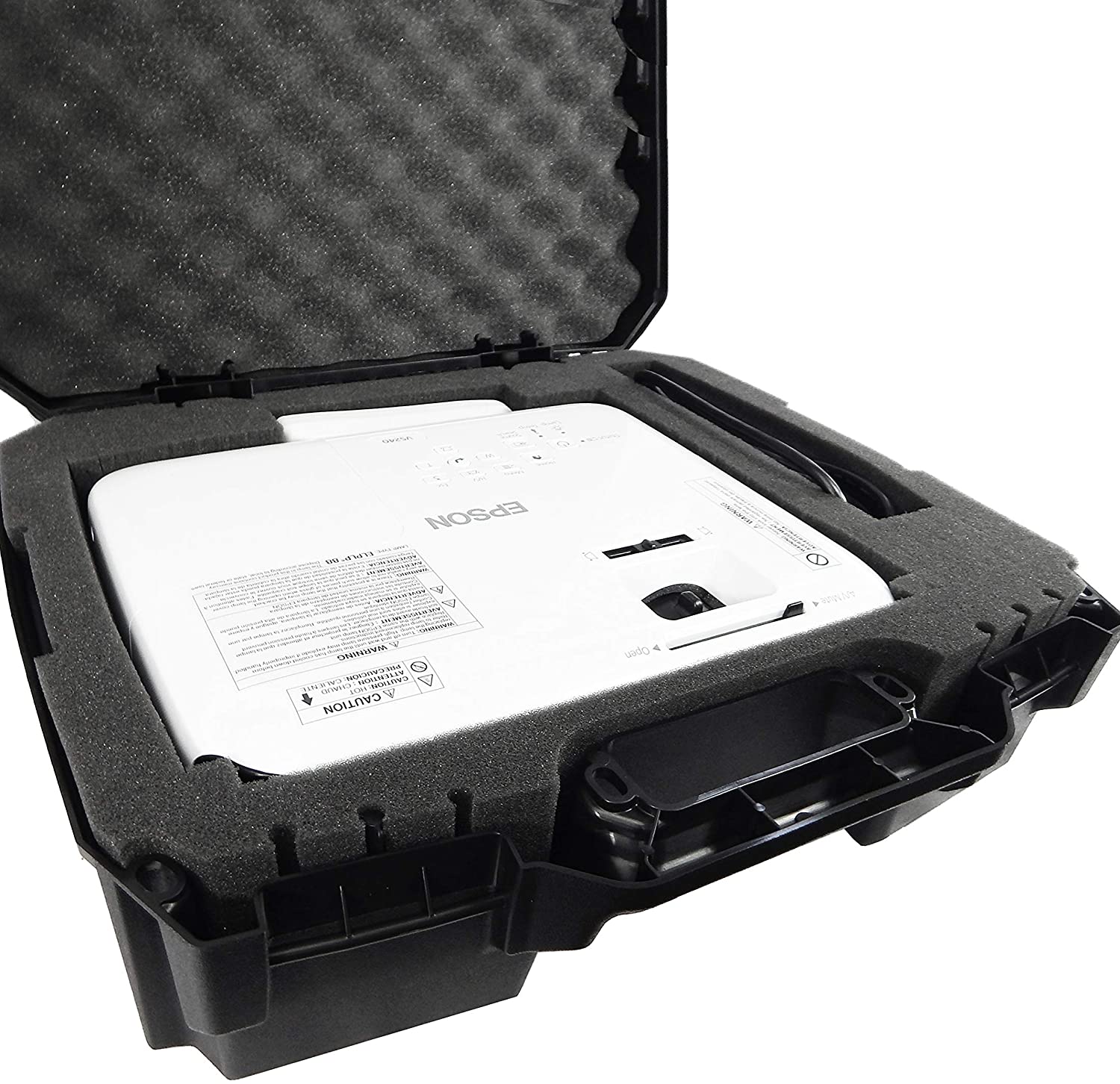 Durable Hard Shell Projector Travel Case - Customizable Interior Fits BenQ MX707, MH535FHD, MH535A, MW535A, HT1070A, MS524AE - Perfect for Business Travel & Home Theater Protection
