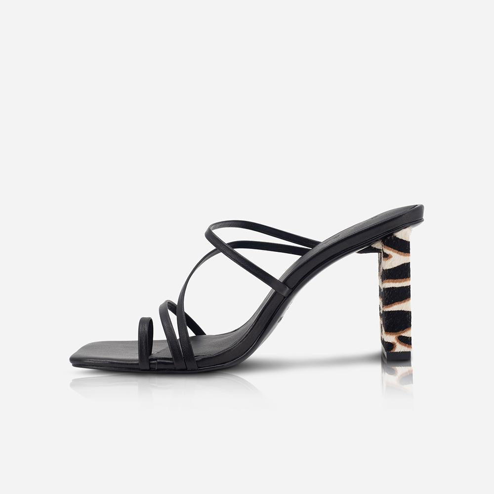Theo Women's Black & Zebra Print High Heel Shoes - Stylish Party & Evening Wear Pumps for Weddings, Date Nights & Special Occasions