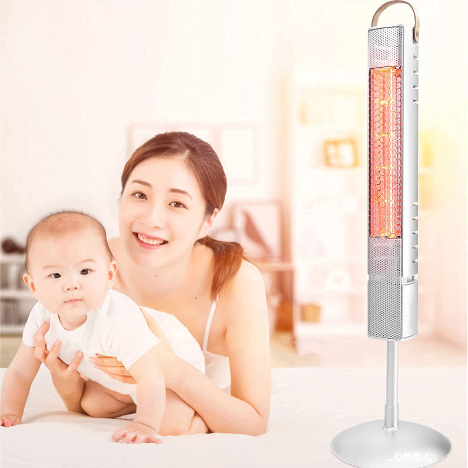 Outdoor Patio Heater - Standing Infrared Electric Heater with Carbon Fiber Heating Element, IP65 Certified for All-Weather Use - Perfect for Backyard, Deck, Garden, and Outdoor Dining Areas