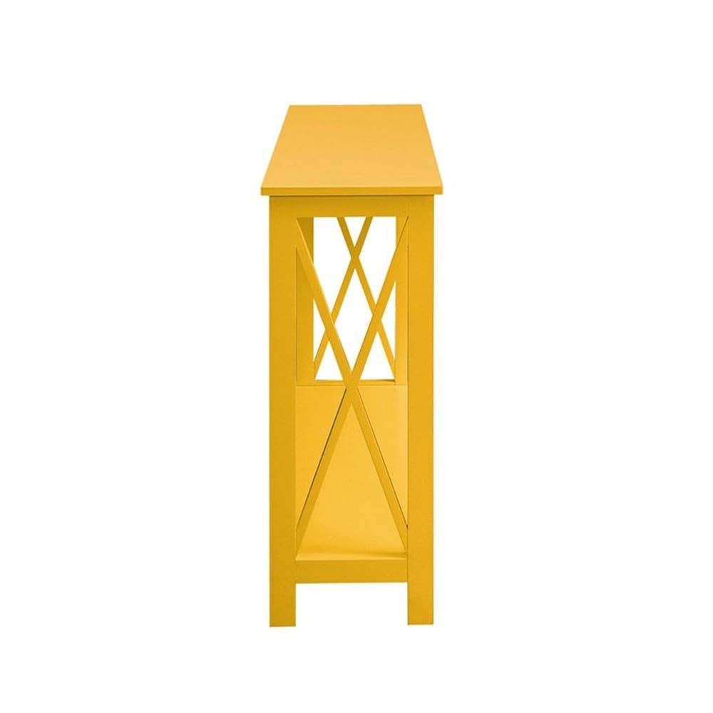 Pemberly Row Transitional Console Table - Yellow Wood Finish Entryway Table for Hallway, Living Room & Foyer Decor