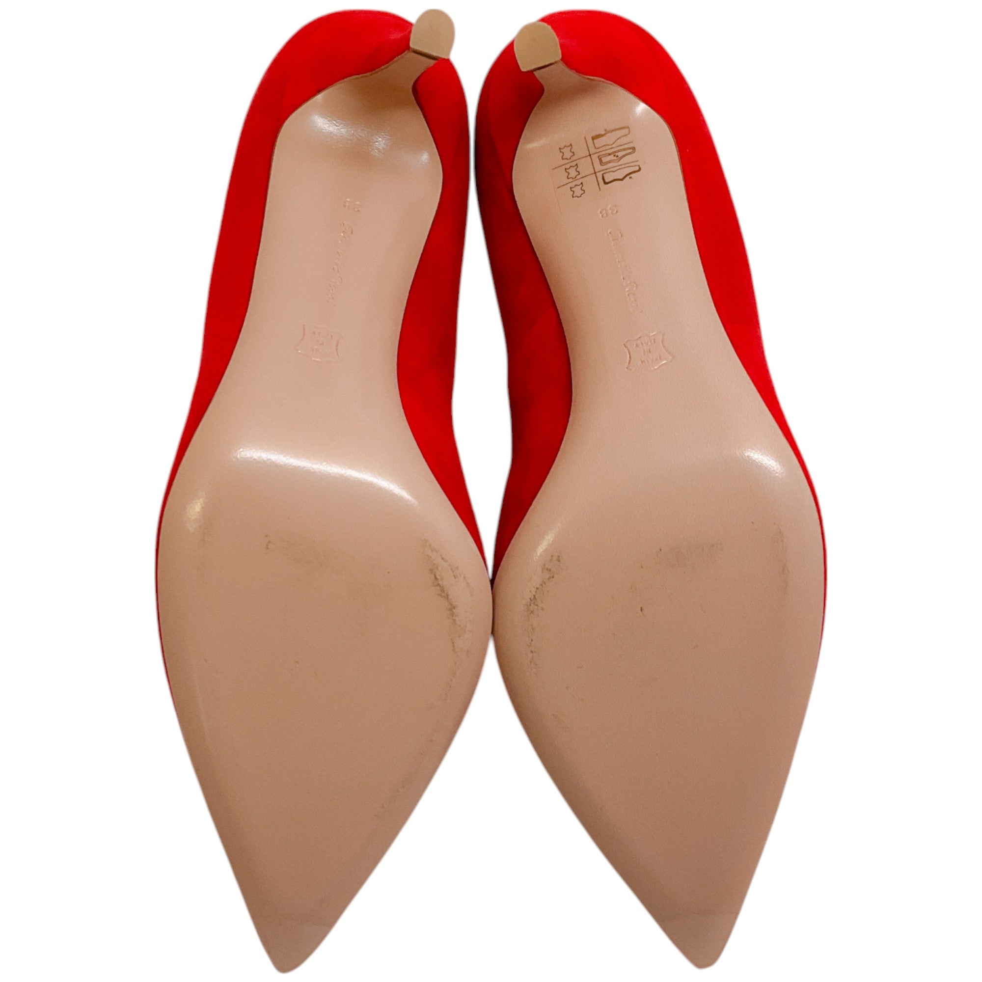Gianvito Rossi Tabasco Red Suede Ellipsis 85mm Pumps - Women's Luxury High Heels for Parties, Weddings & Evening Events