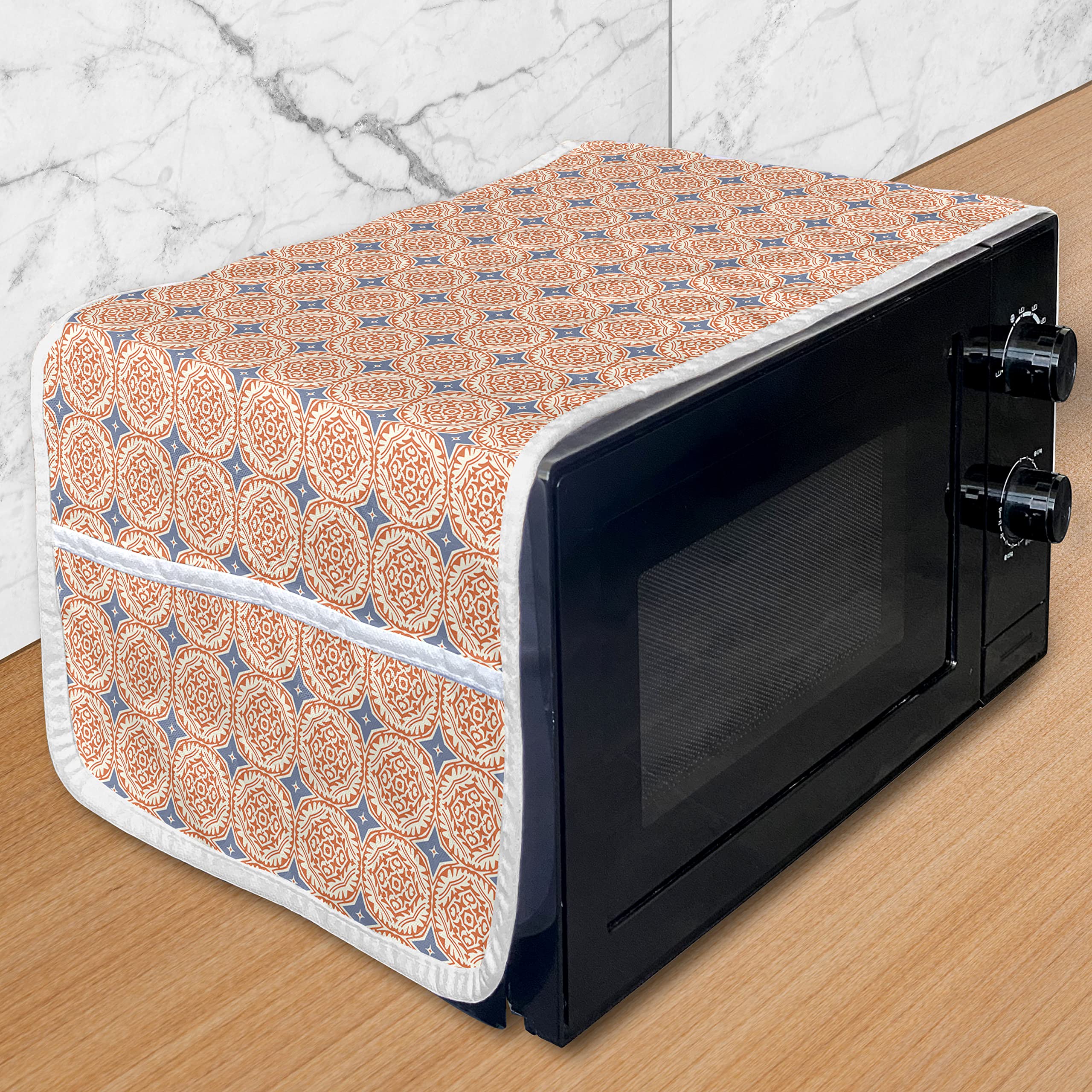 Ambesonne Microwave Cover - Waterproof Kitchen Organizer with Pockets, 36