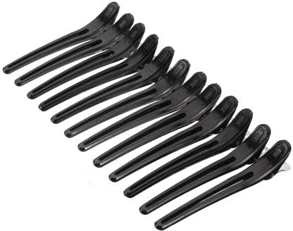 Osking 12-Piece Black Salon Hairdressing Clips - Flat Metal Hair Styling Sectioning Clips for Hair Cutting & Styling - Professional Hairdresser Tools (Black) - Perfect for Salon, Home Haircuts & DIY Hairstyling