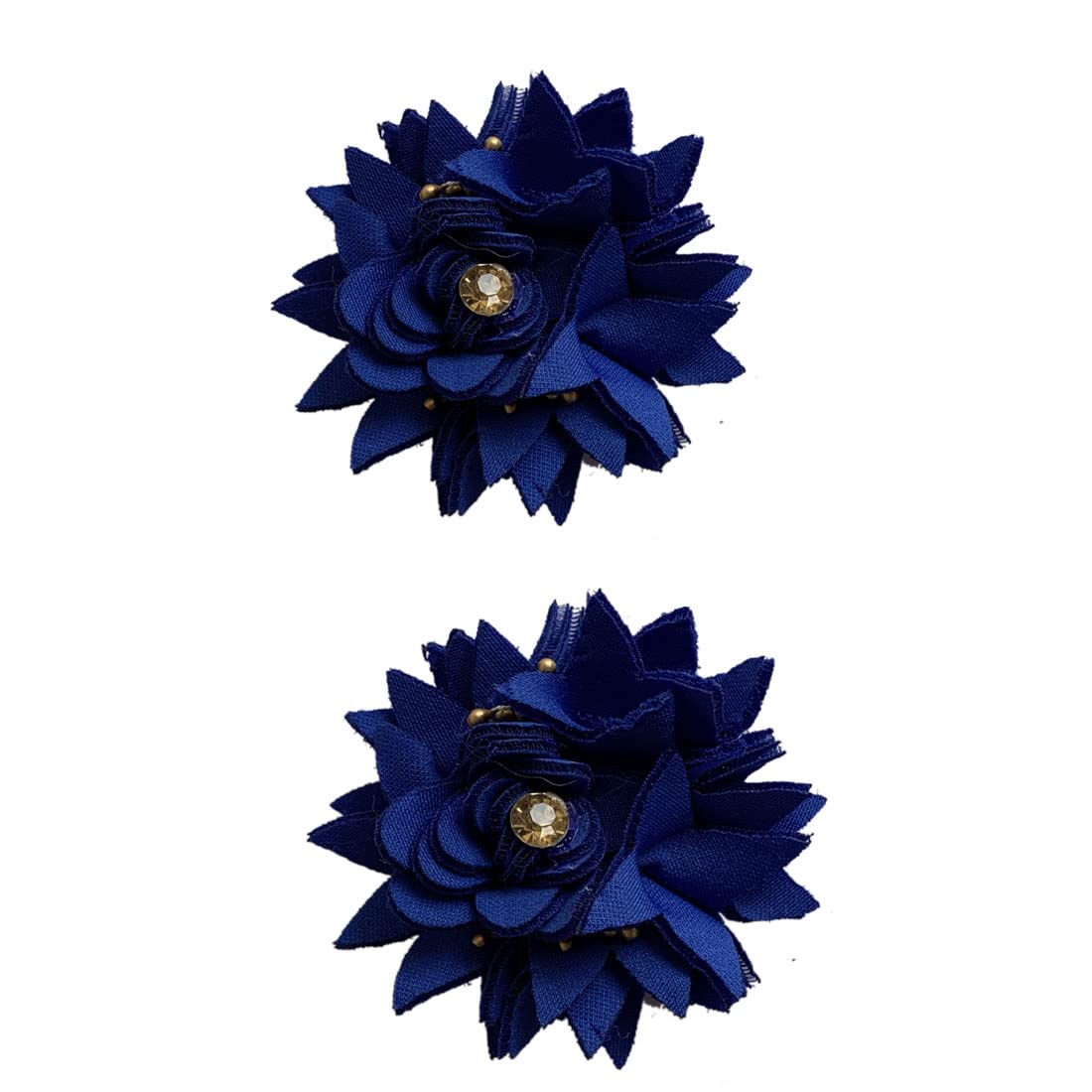 Arooman™ Bridal Blue Juda Hair Pins for Women - Crystal Rhinestone Red Flower Hairpins Set of 2 - Wedding Hair Accessories for Brides, Bridesmaids & Special Occasions