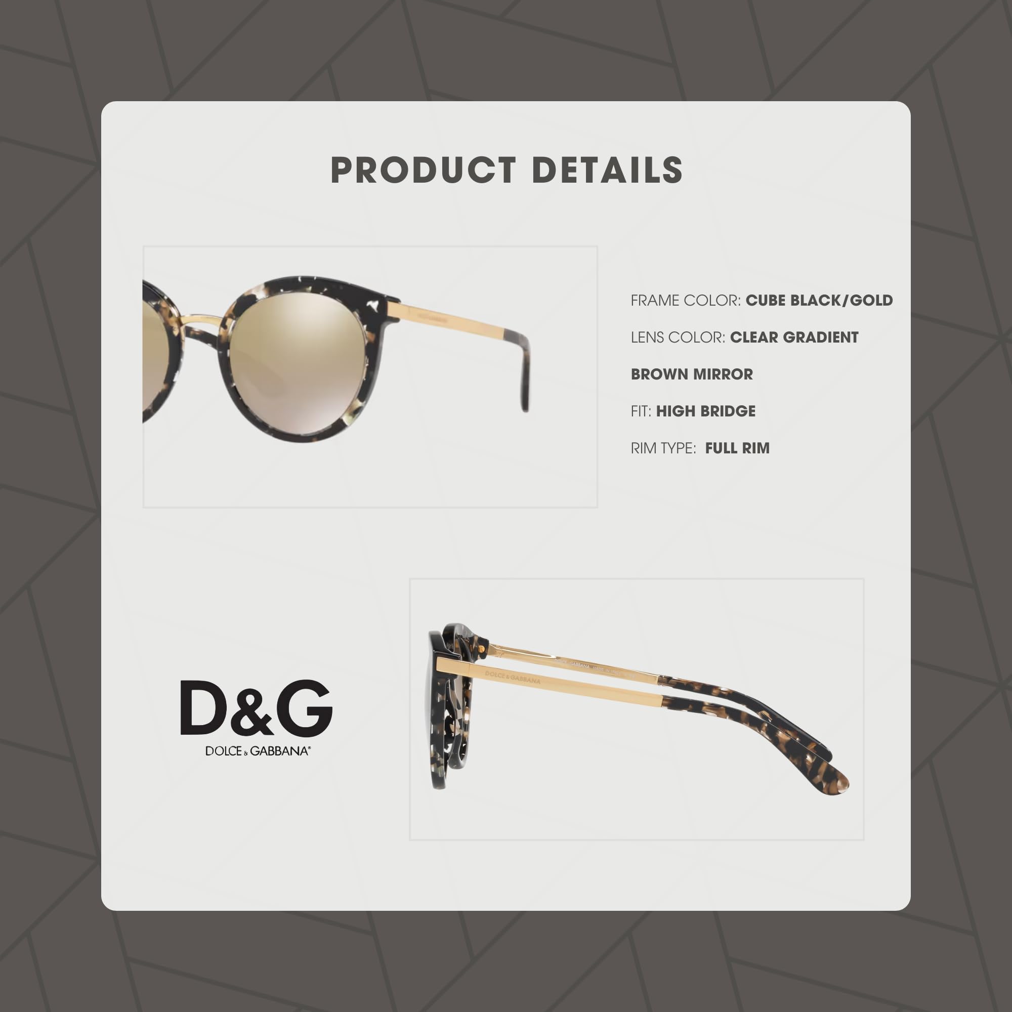 Dolce & Gabbana DG4268 Women's Round Sunglasses with UV Protection - Luxury Designer Sunglasses Bundle with iWear Eyewear Kit for Travel, Beach & Fashion Accessories