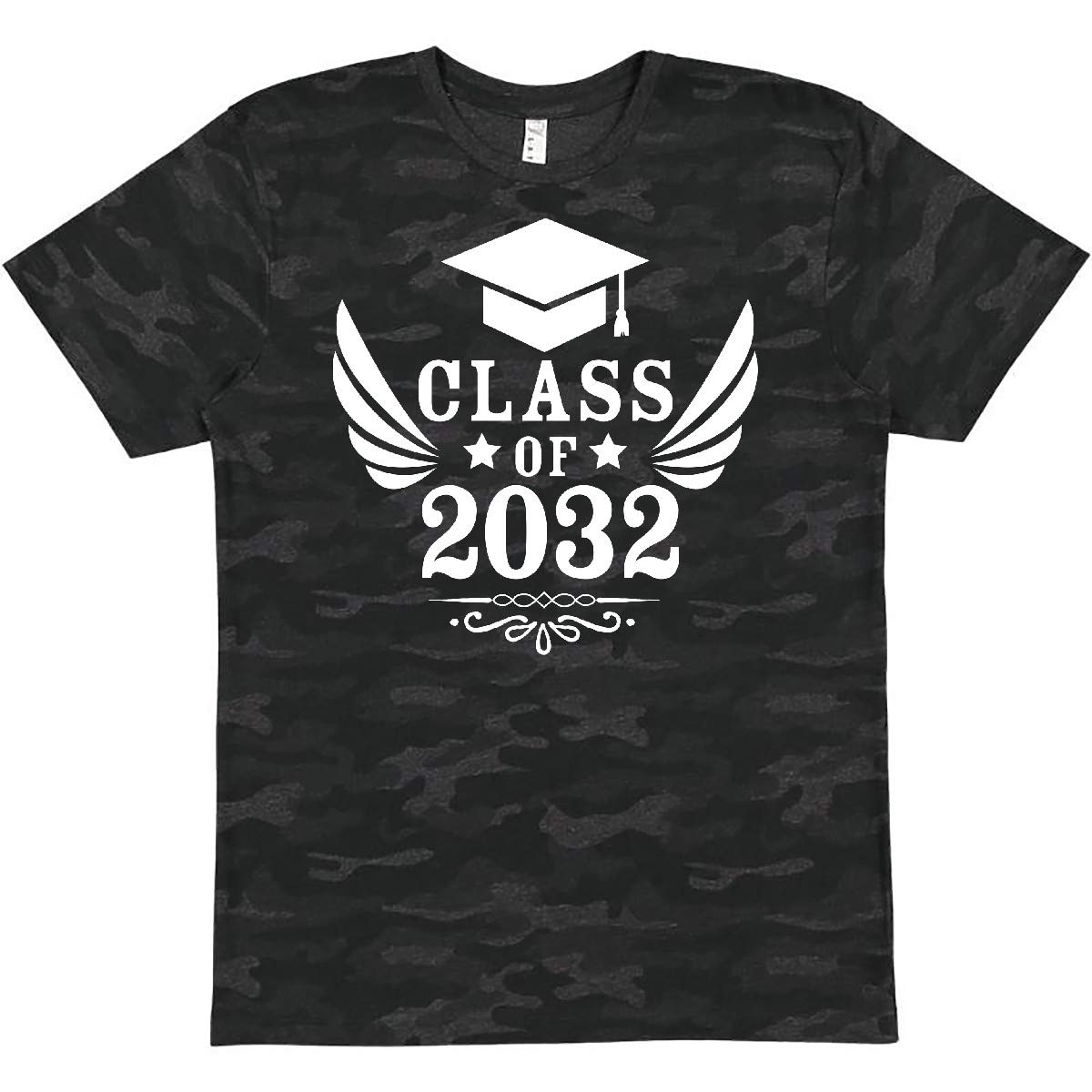 Inktastic Class of 2032 Graduation Cap & Wings Graphic T-Shirt - Comfortable Cotton Tee for Graduation Parties, School Events & Future Graduate Celebrations