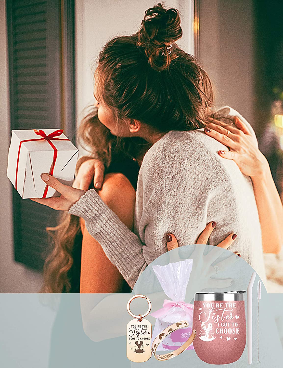 You're the Sister I Got to Choose - Best Friend Tumbler | Insulated Stainless Steel Travel Mug for Women | Thoughtful Friendship & Birthday Gift for Her | Perfect for Coffee, Tea & Office Use