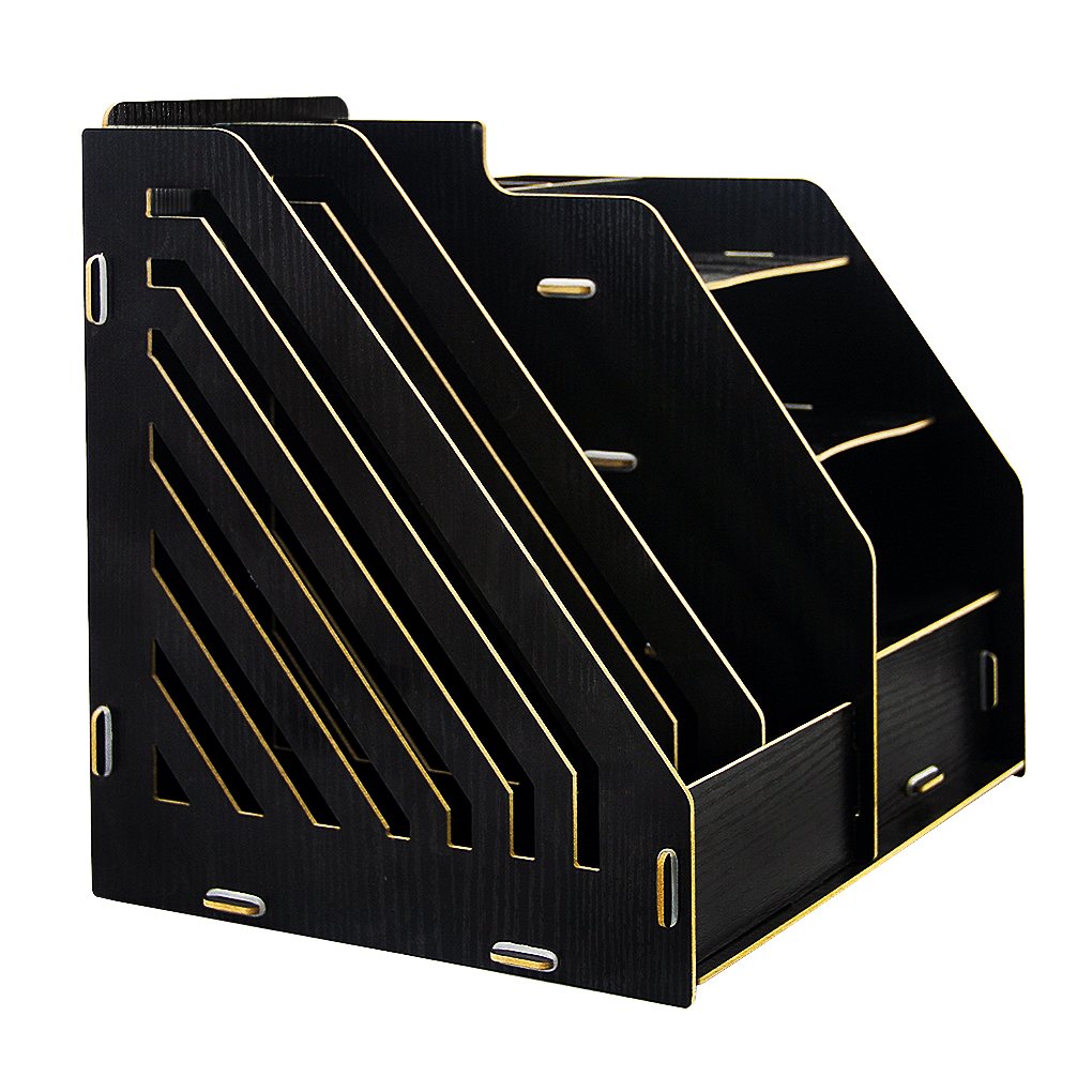 Wooden DIY 8-Section Desk Organizer - File Folder, Notebook & Document Holder with Pen Storage, Drawer & Memo Board | Vertical & Horizontal Office Organizer for Home & Workspace | Perfect for Office, Study & Remote Work Setup