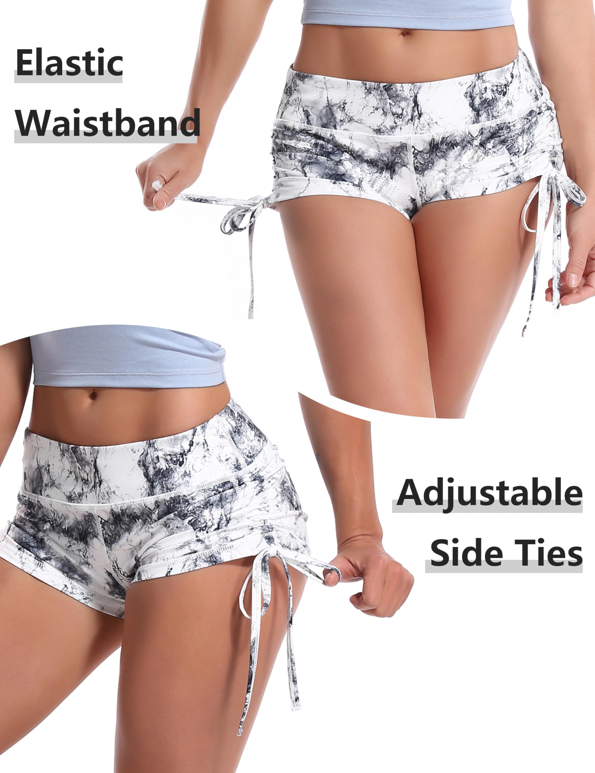 BUBBLELIME Women's High-Waisted Yoga Shorts - Sexy Booty Workout Shorts with Adjustable Side Ties, Tummy Control & Moisture-Wicking for Running, Fitness & Gym | Perfect for Yoga, Pilates & Summer Sports