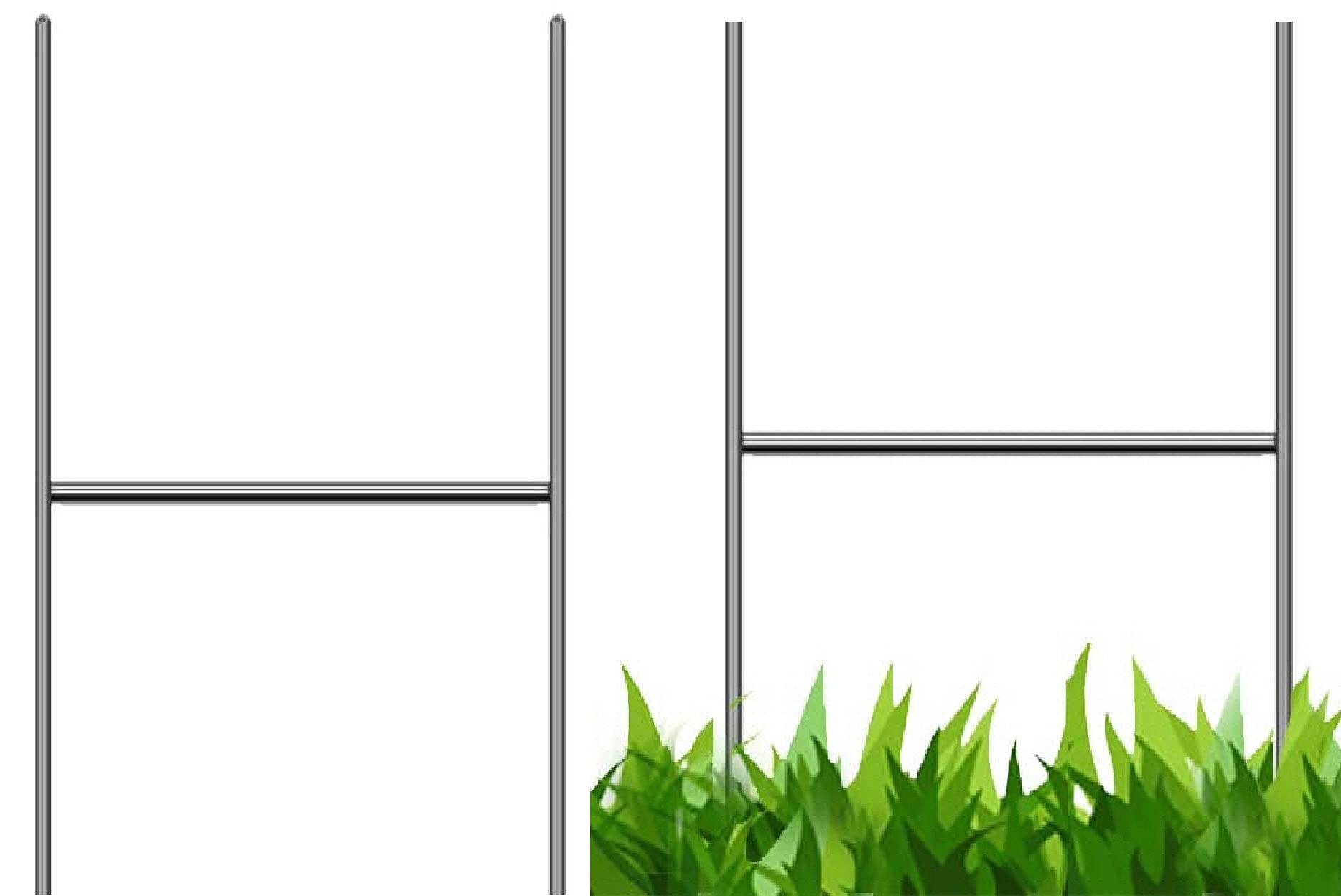 200 Pack 12 x 9 Inch Galvanized Steel H-Frame Sign Holders - 9 Gauge Heavy Duty Wire Stakes for 4mm/5mm Corrugated Plastic Signs (12