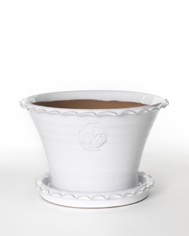 Kruka Sturehof Liljencrantz 20cm White Ceramic Flower Pot - Perfect for Indoor Plants, Home Decor & Garden Planting