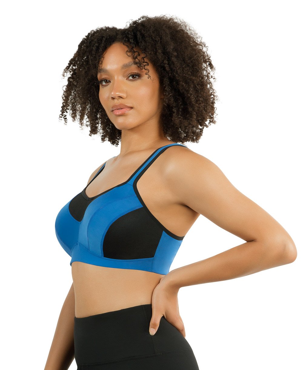 Parfait Dynamic Padded Performance Sports Bra - Nautical Blue | High Support Workout Bra for Running, Yoga & Gym