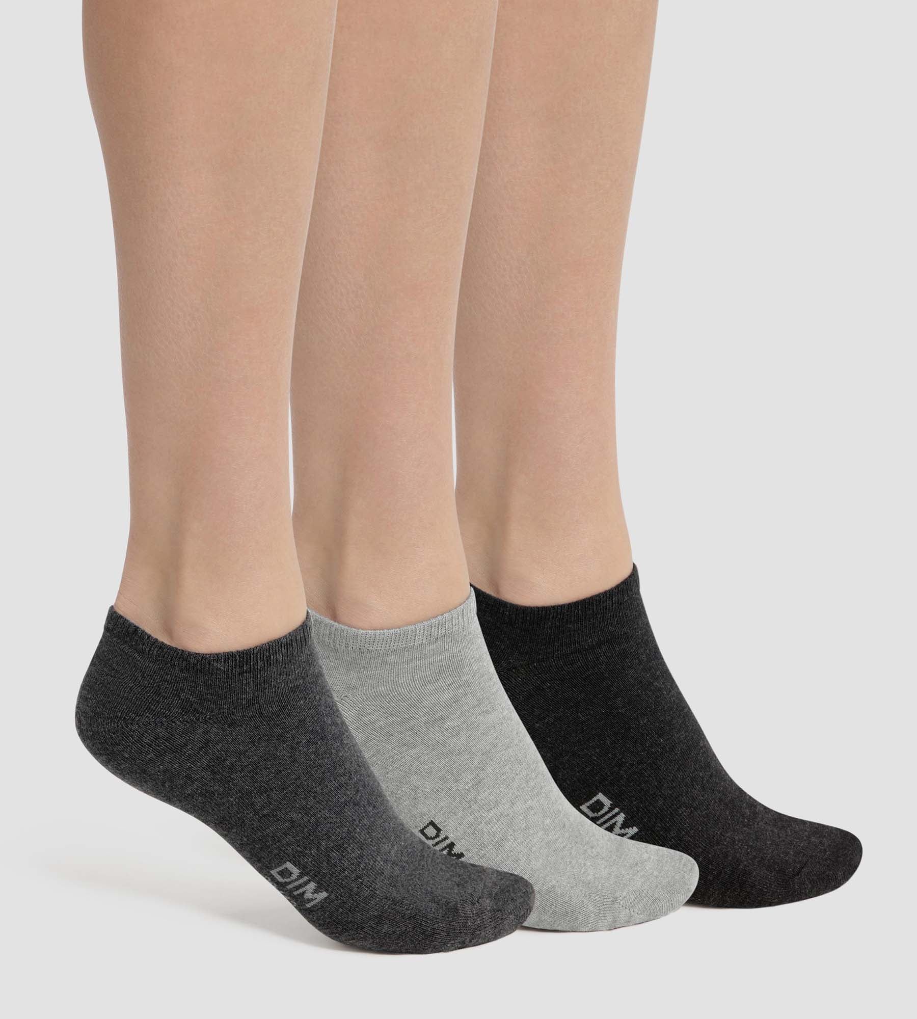 3 Pairs Women's Low-Cut Socks - Anthracite Grey Cotton for Everyday Comfort | Casual Wear, Gym, Office & Travel